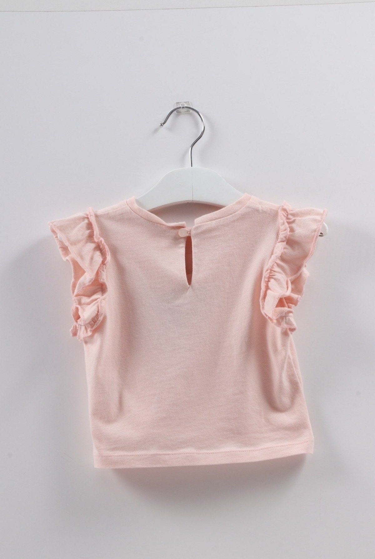 جينجرسنابس تيشيرت بناتي رضع كم قصير الخوخ الوردي