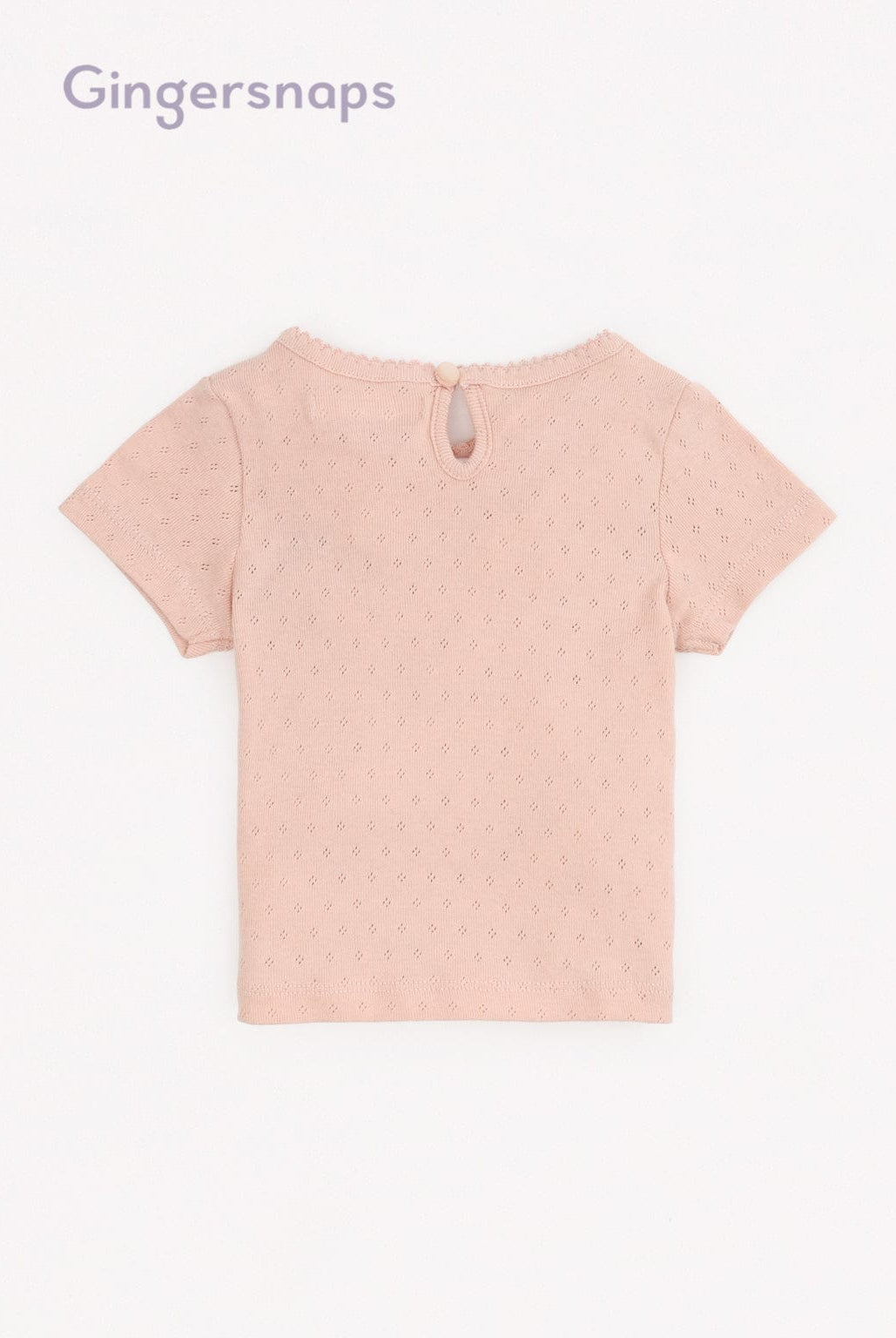 جينجرسنابس تي شيرت بيبي بنات منسوج بتطريز سمكة على الصدر وردي