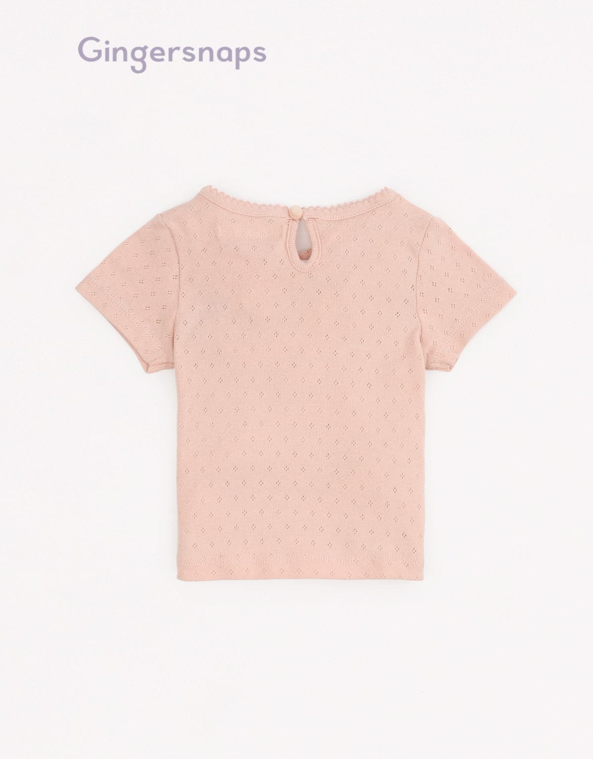 جينجرسنابس تي شيرت بيبي بنات منسوج بتطريز سمكة على الصدر وردي