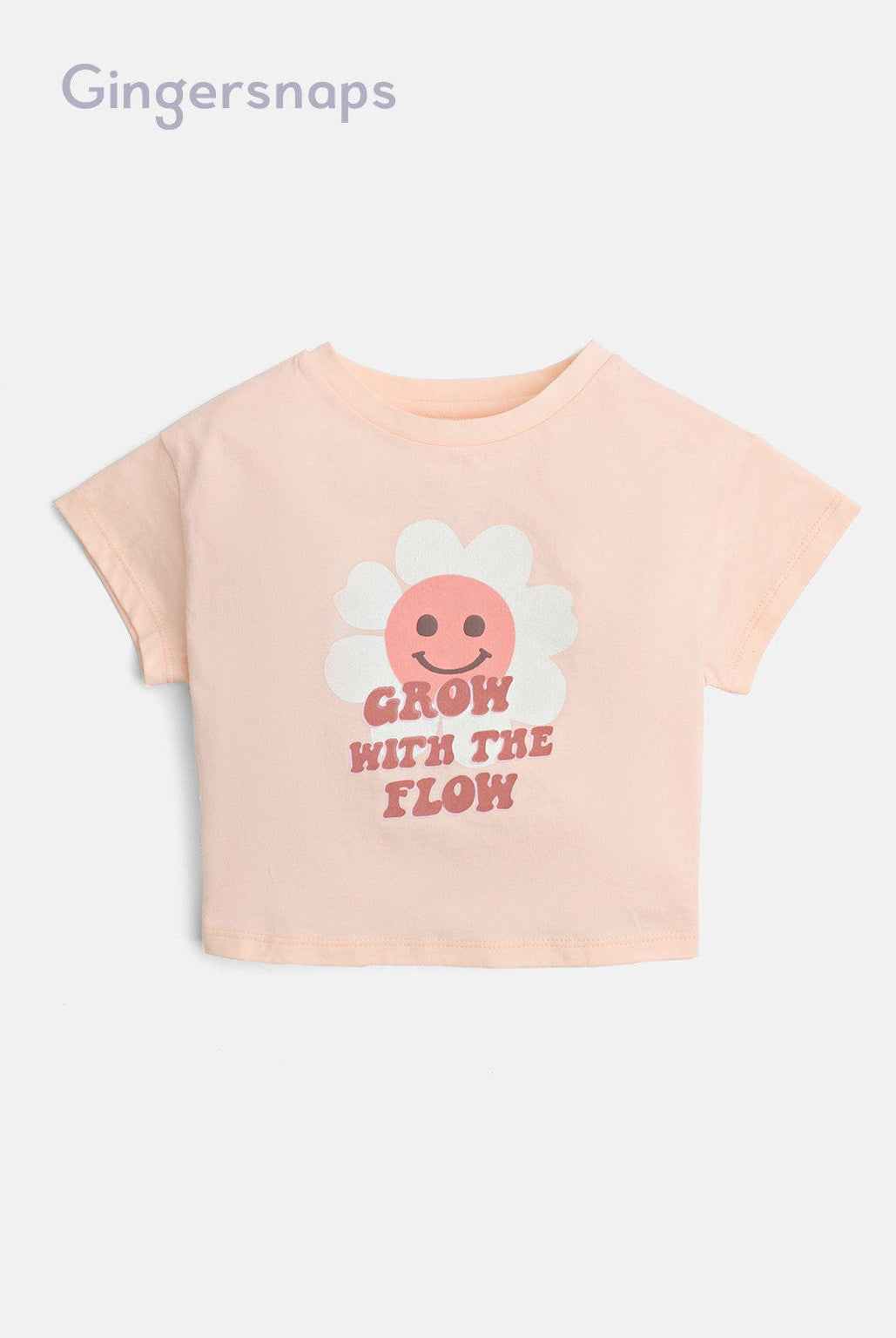 جينجرسنابس تي شيرت بيبي بنات بطبعة ورد أحمر بنفسجي