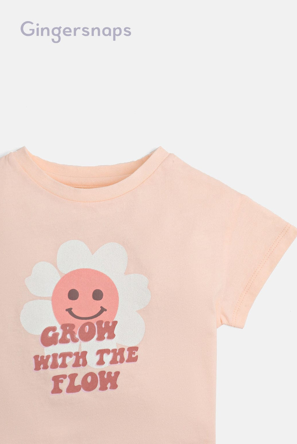 جينجرسنابس تي شيرت بيبي بنات بطبعة ورد أحمر بنفسجي