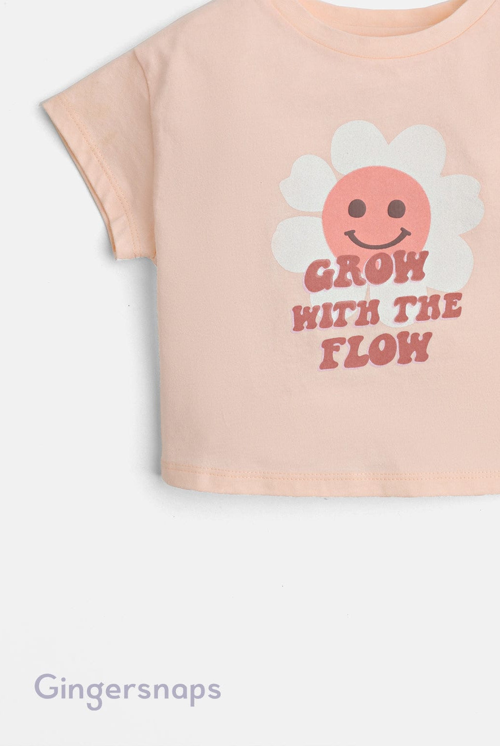 جينجرسنابس تي شيرت بيبي بنات بطبعة ورد أحمر بنفسجي