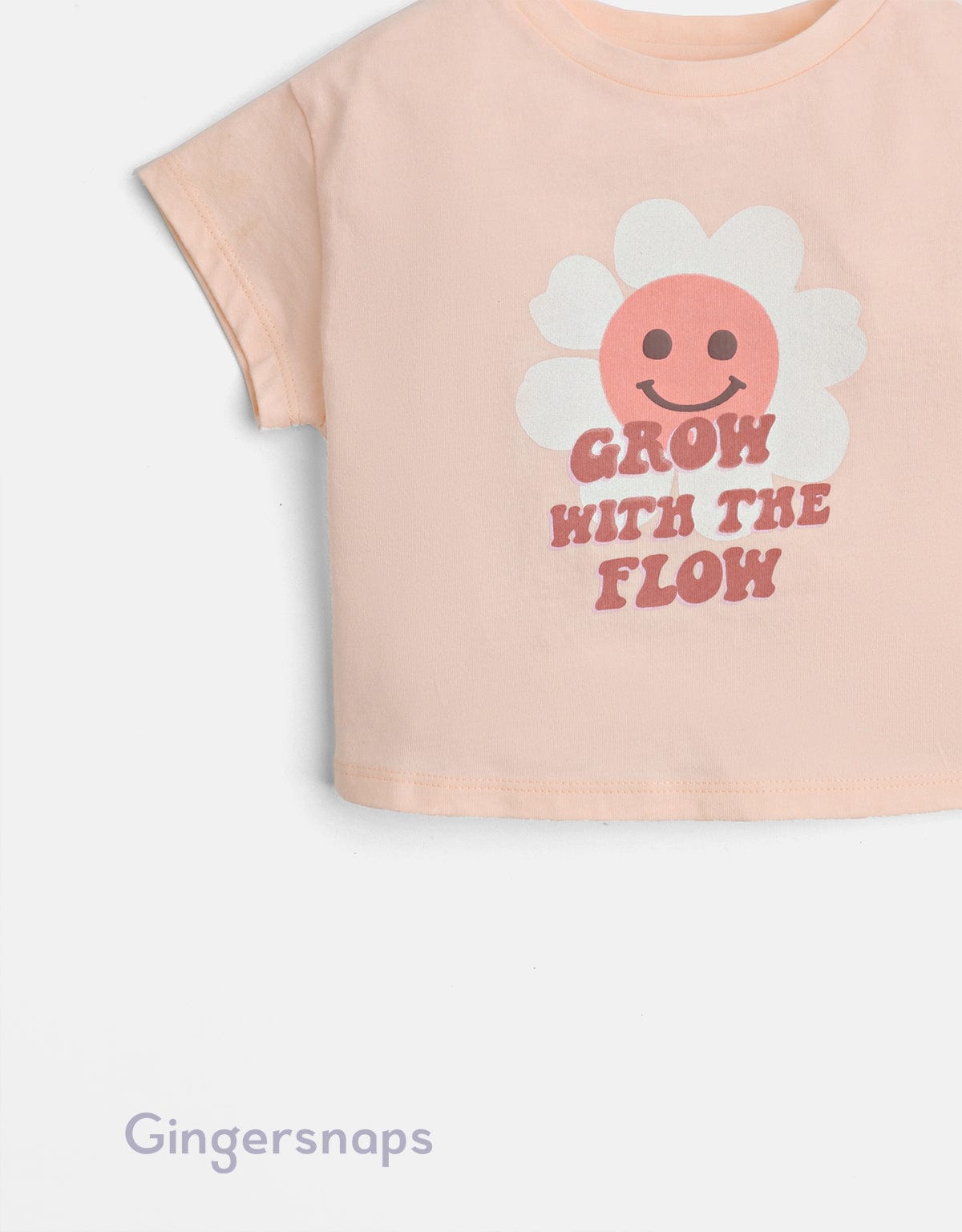 جينجرسنابس تي شيرت بيبي بنات بطبعة ورد أحمر بنفسجي