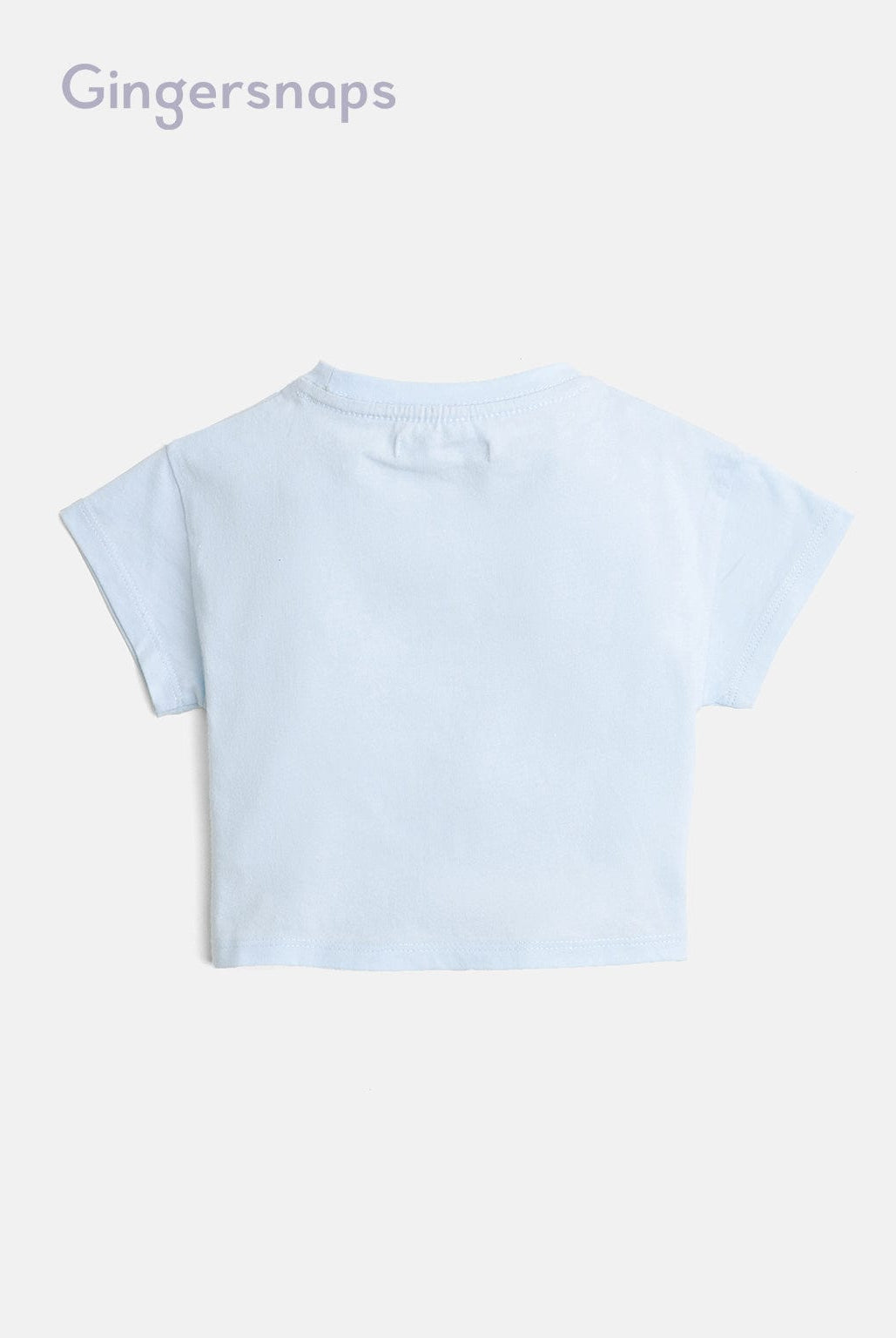 جينجرسنابس تي شيرت بنات بيبي بطبعة كتابة على الصدر أزرق