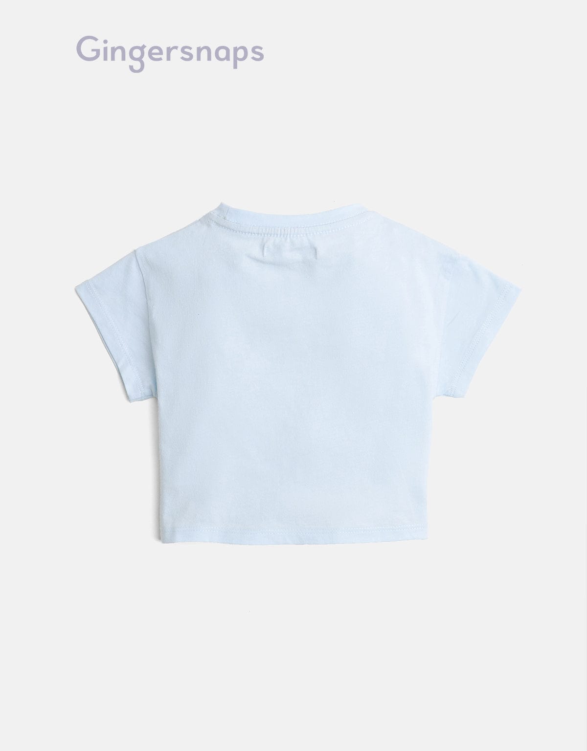 جينجرسنابس تي شيرت بنات بيبي بطبعة كتابة على الصدر أزرق