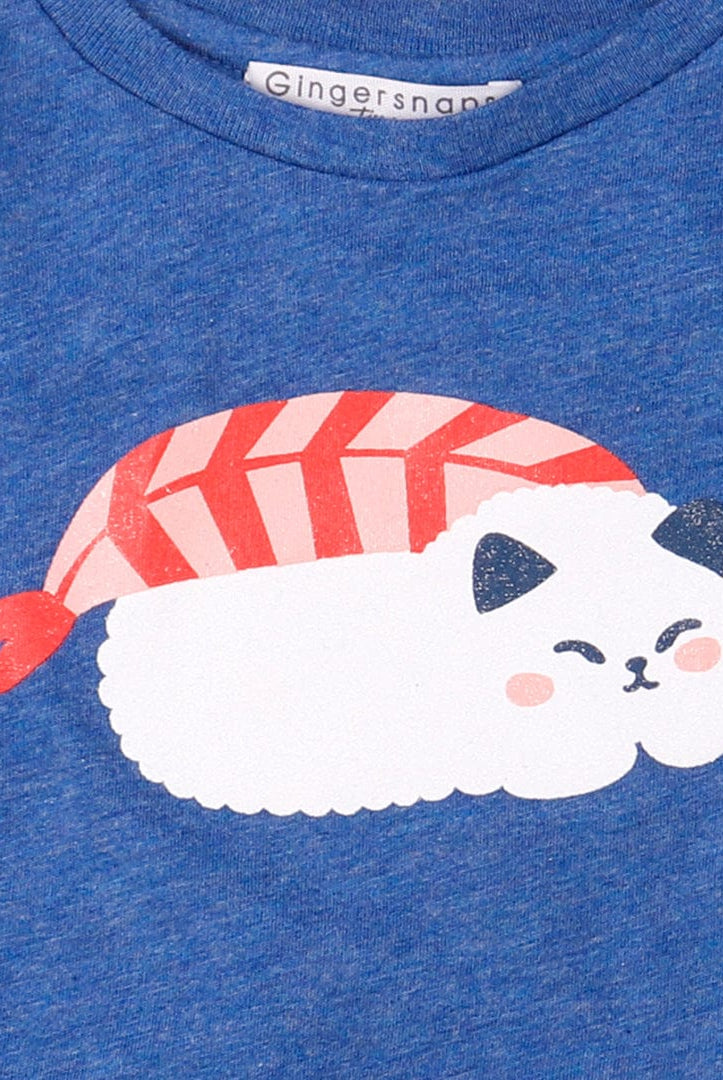 جينجرسنابس تيشيرت رضع بناتي بنمط قط أزرق