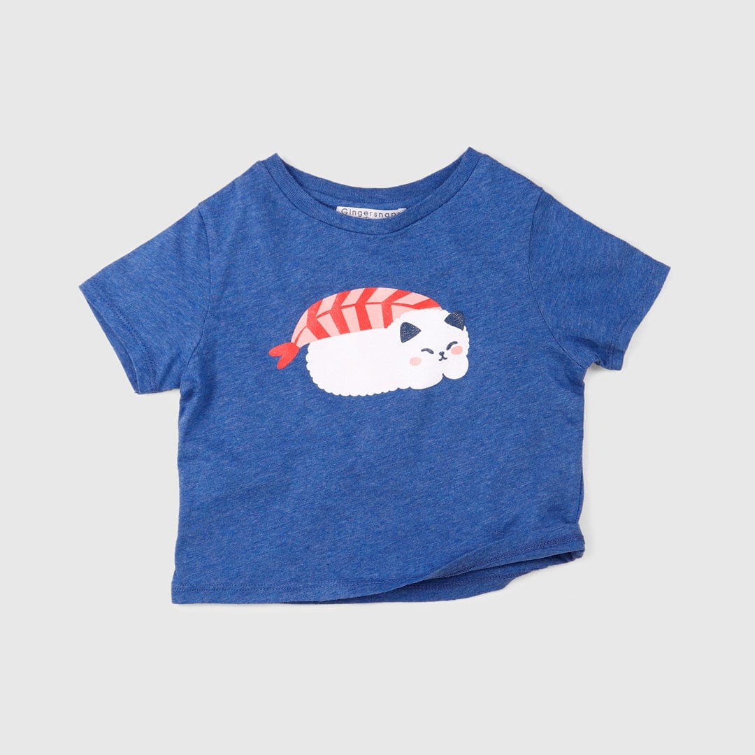 جينجرسنابس تيشيرت رضع بناتي بنمط قط أزرق
