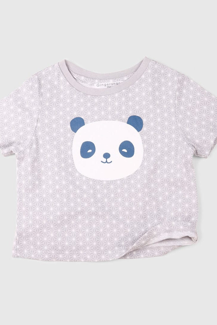 جينجرسنابس بلوزة اطفال رضع نص كم برسمة دب أخضر فاتح لامع