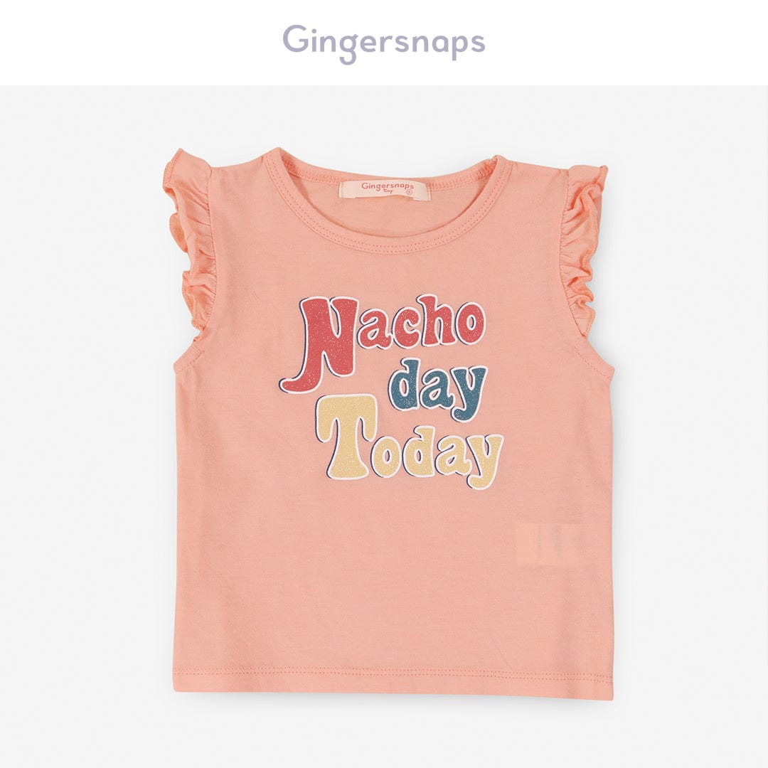 جينجرسنابس تي شيرت بيبي بنات بدون أكمام فراشة أحمر بنفسجي