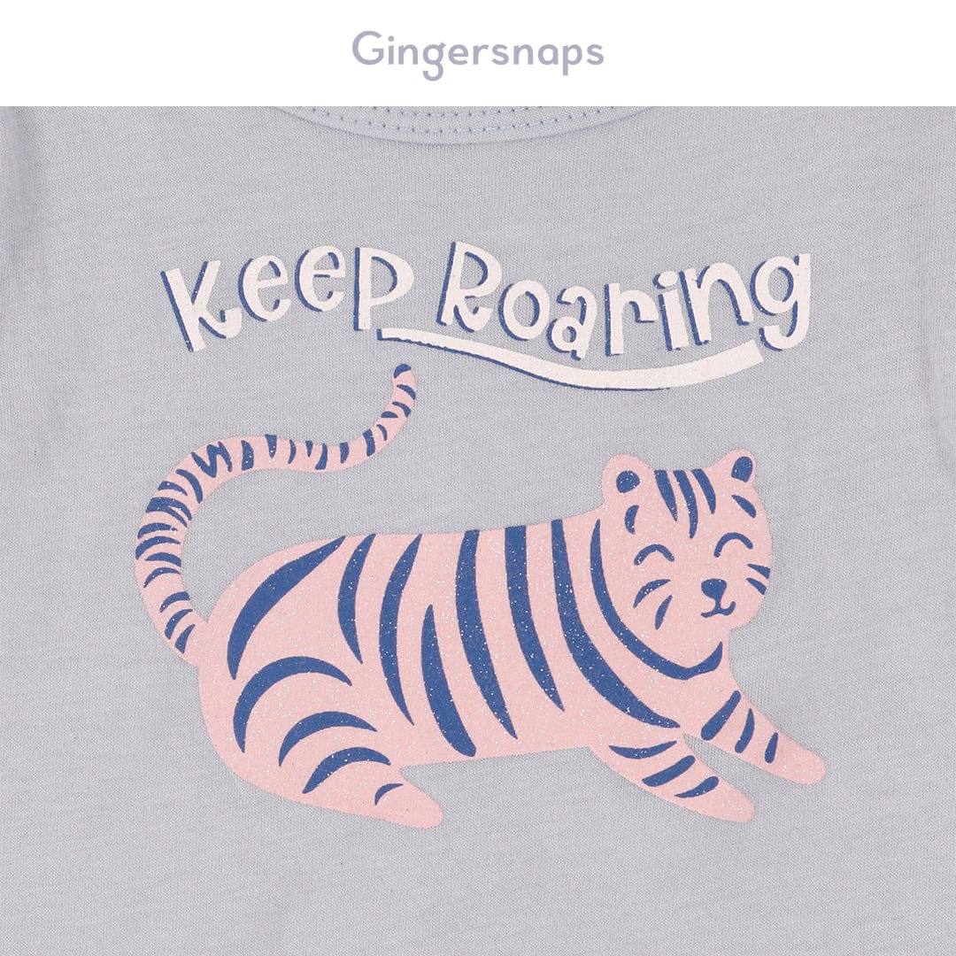 جينجرسنابس تي شيرت بيبي بنات بطبعة قطة نيلي فاتح