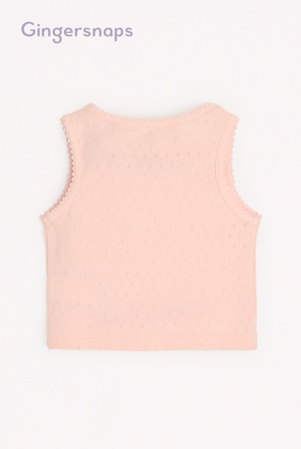 جينجرسنابس تانك توب بناتي رضع منسوج بتطريز بحر على الصدر وردي