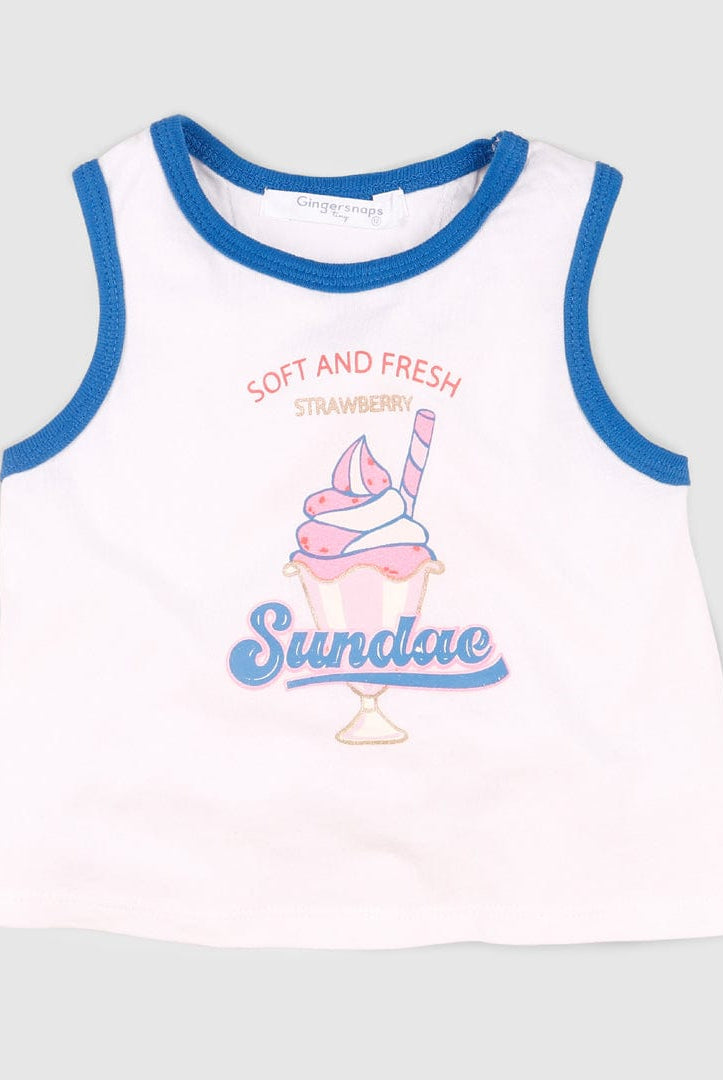 جينجرسنابس تانك توب بنمط أيس كريم بناتي رضع أوف وايت