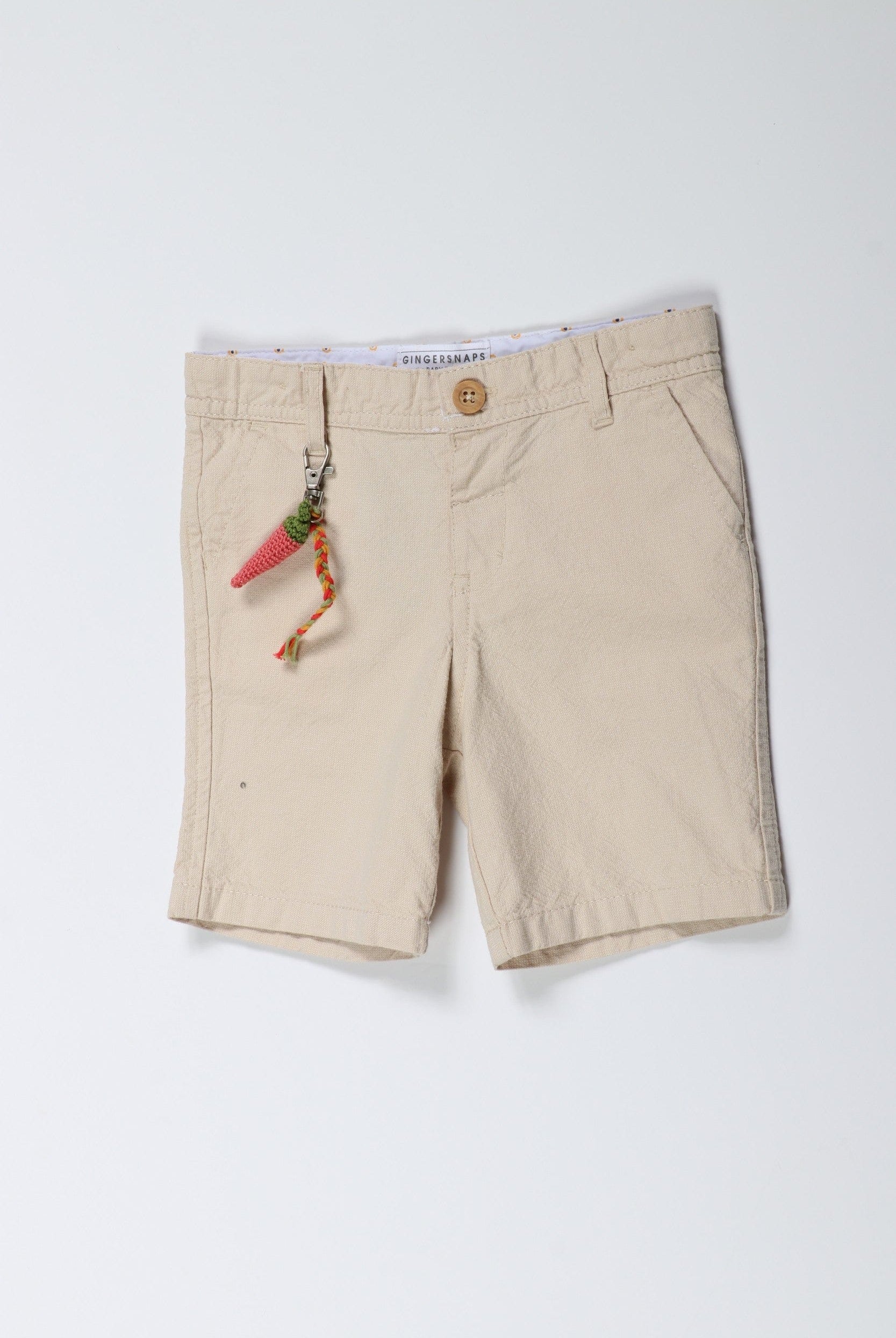جينجرسنابس شورت قماشي بحزام البيج