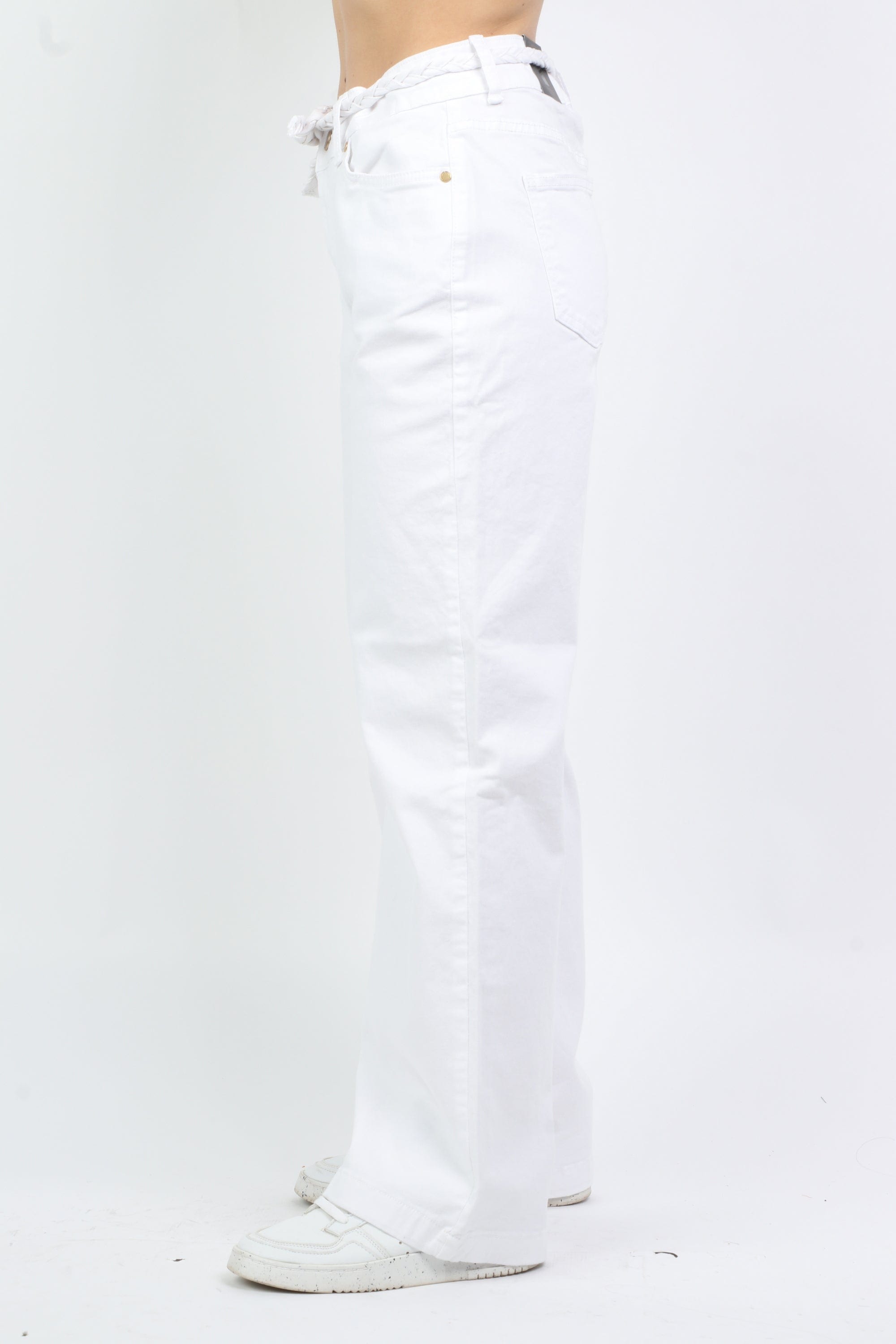 داليدرس بنطلون وايد ليج سادة برباط علي الخصر