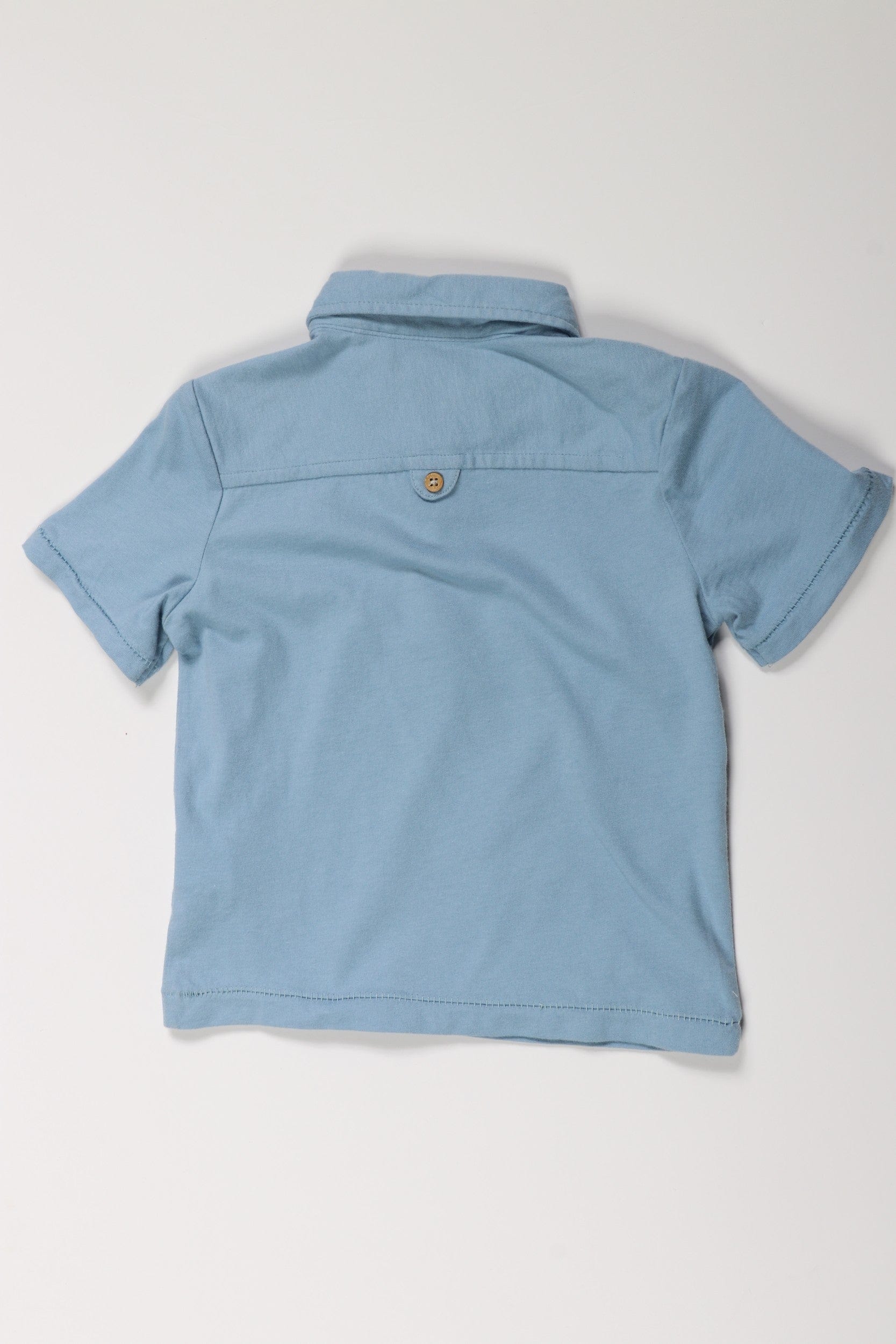 جينجرسنابس تي شيرت ولادي بولو بنقشة نمر بأزرار أمامية بناتي أزرق غامق