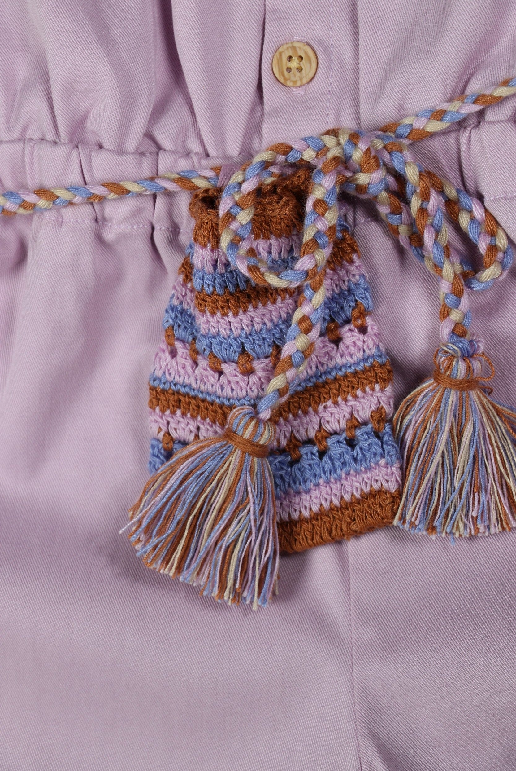 جينجرسنابس جمبسوت سادة طويل برباط ملون على الخصر بناتي أرجواني