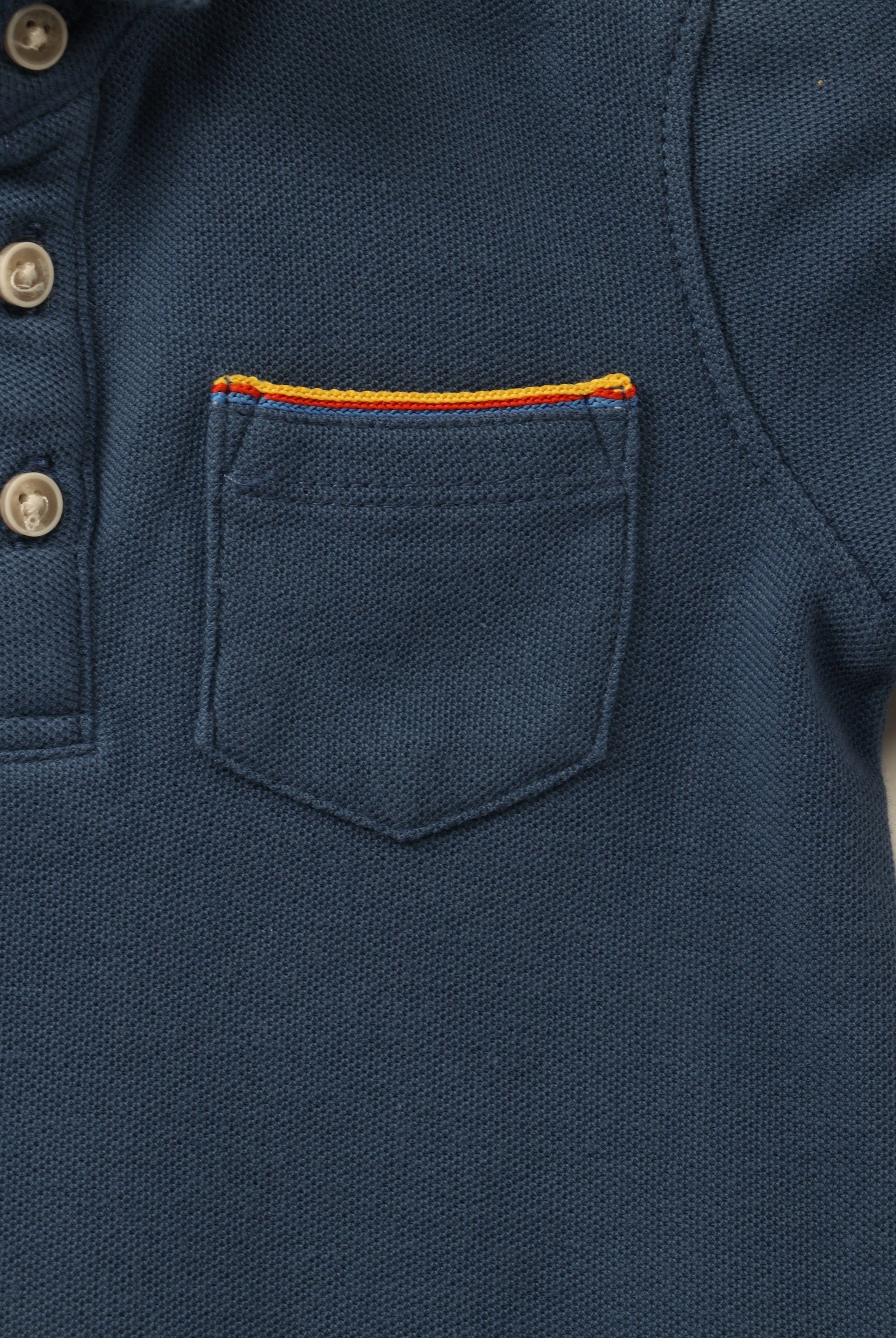 جينجرسنابس تيشيرت بولو أولادي سادة بجيب علي الصدر أزرق