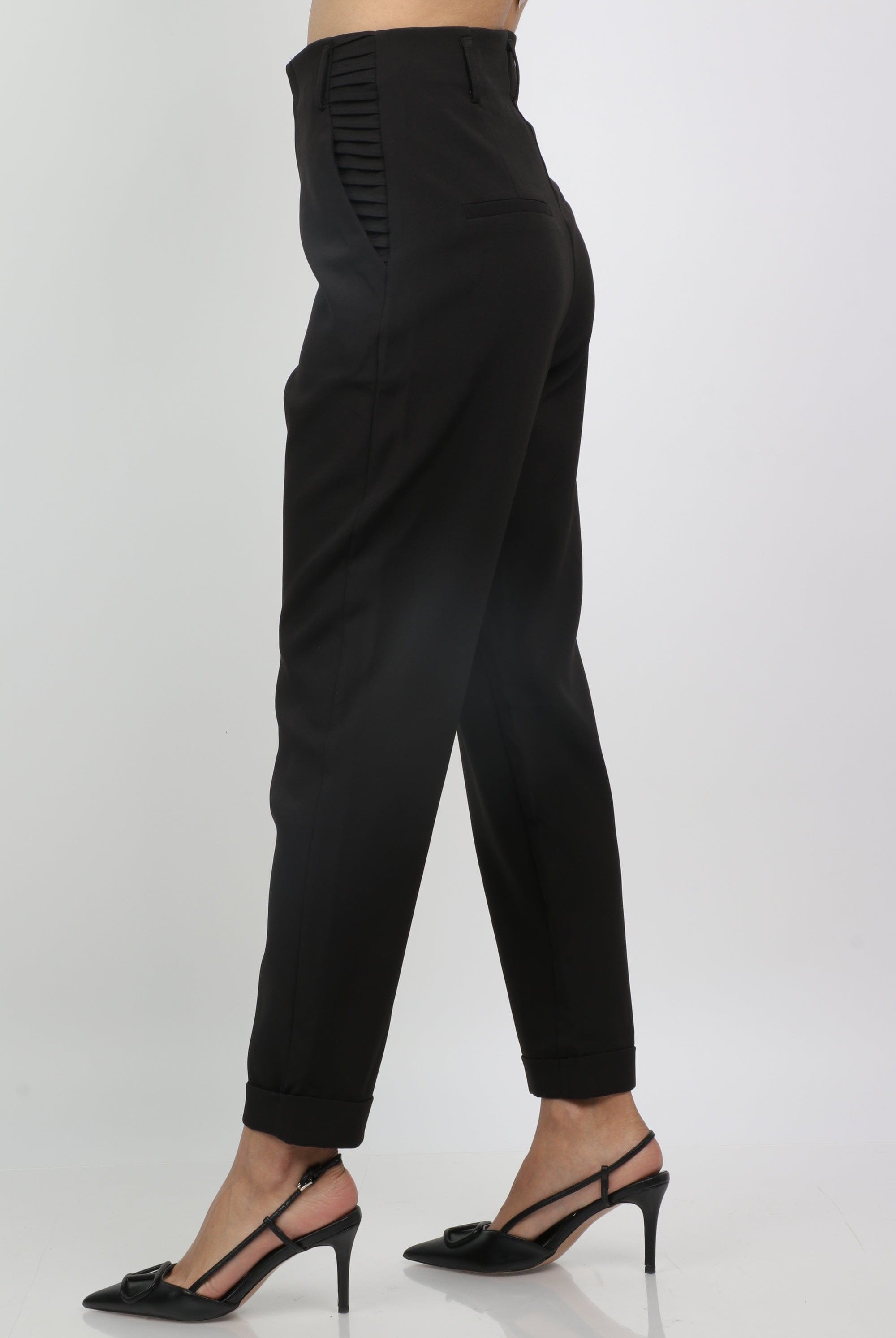 نتشي بنطلون كلاسيك هاي ويست طويل نسائي