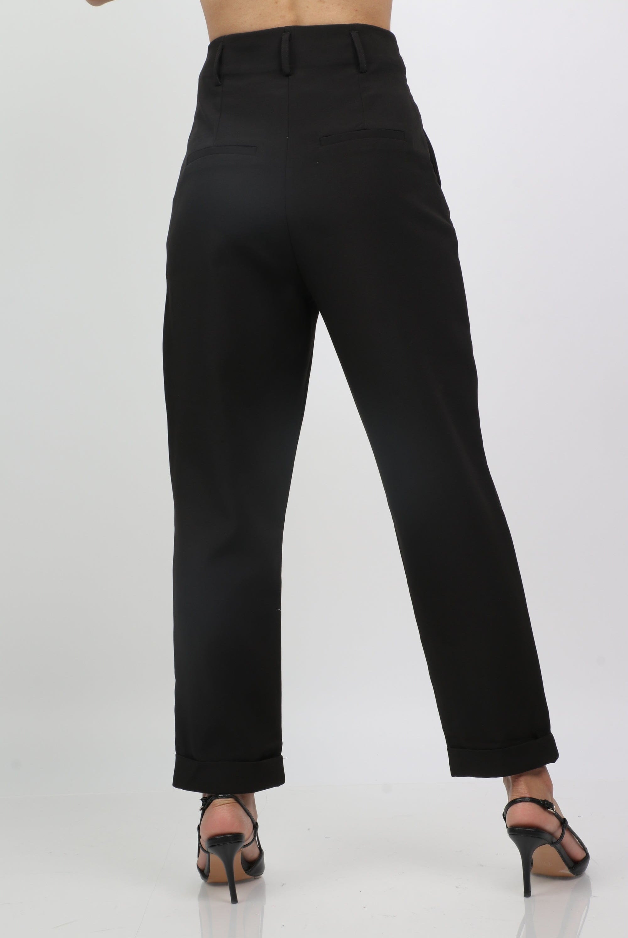 نتشي بنطلون كلاسيك هاي ويست طويل نسائي