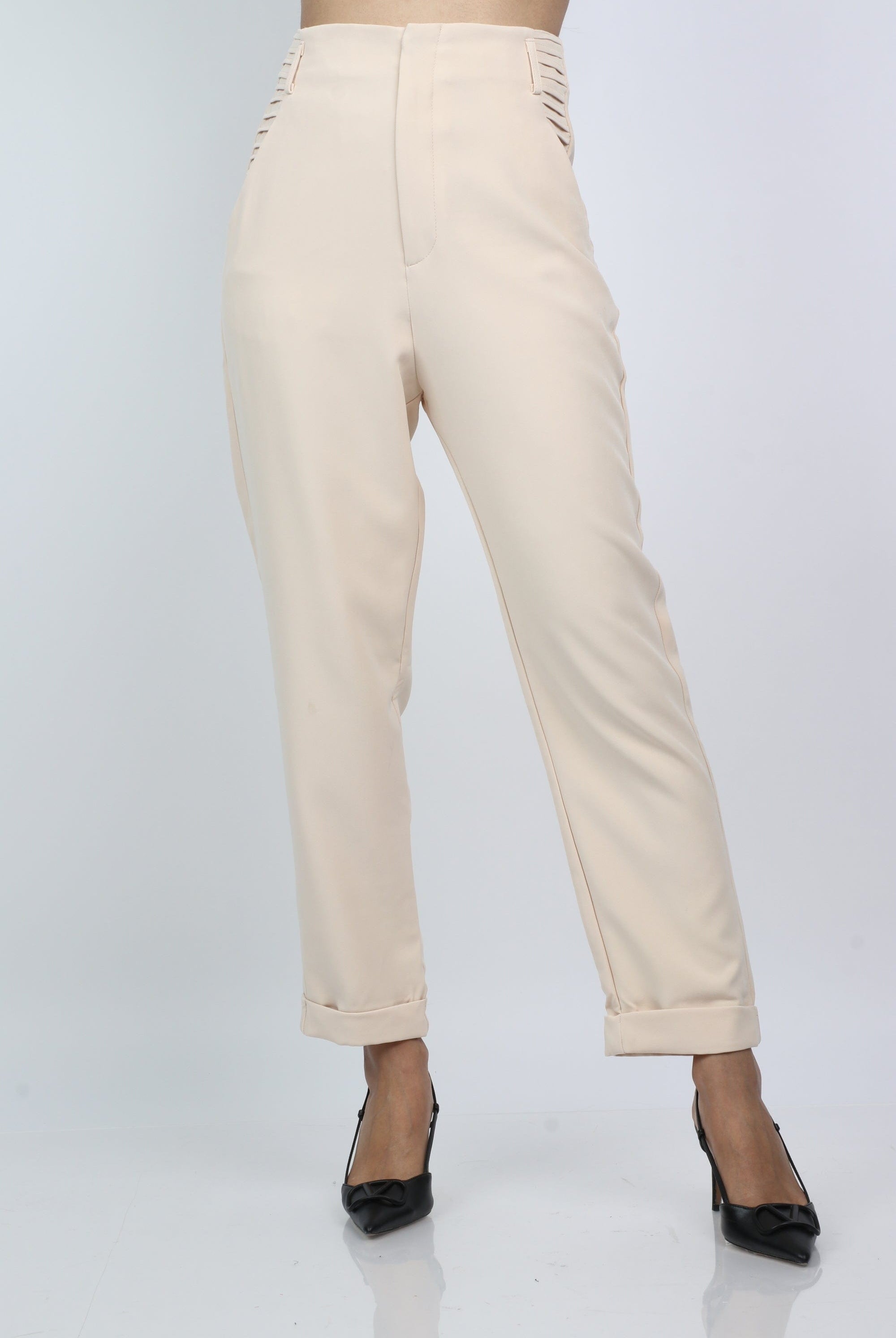 نتشي بنطلون كلاسيك هاي ويست طويل نسائي