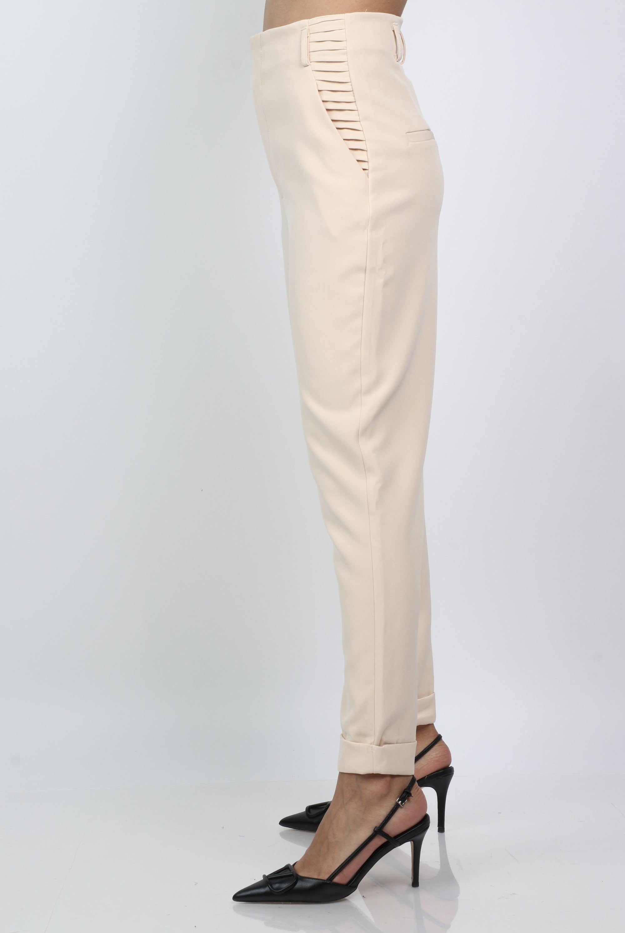 نتشي بنطلون كلاسيك هاي ويست طويل نسائي