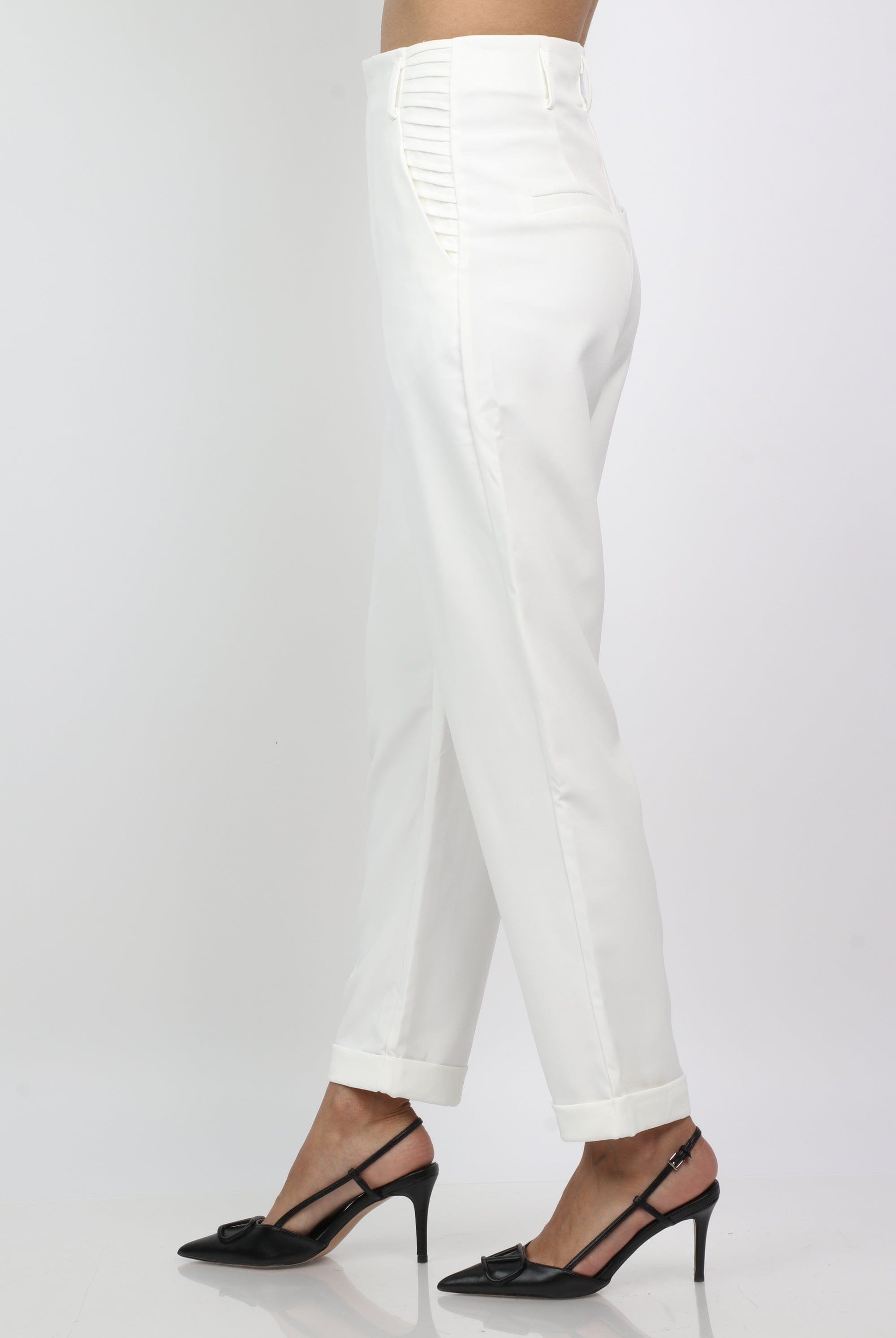 نتشي بنطلون كلاسيك هاي ويست طويل نسائي