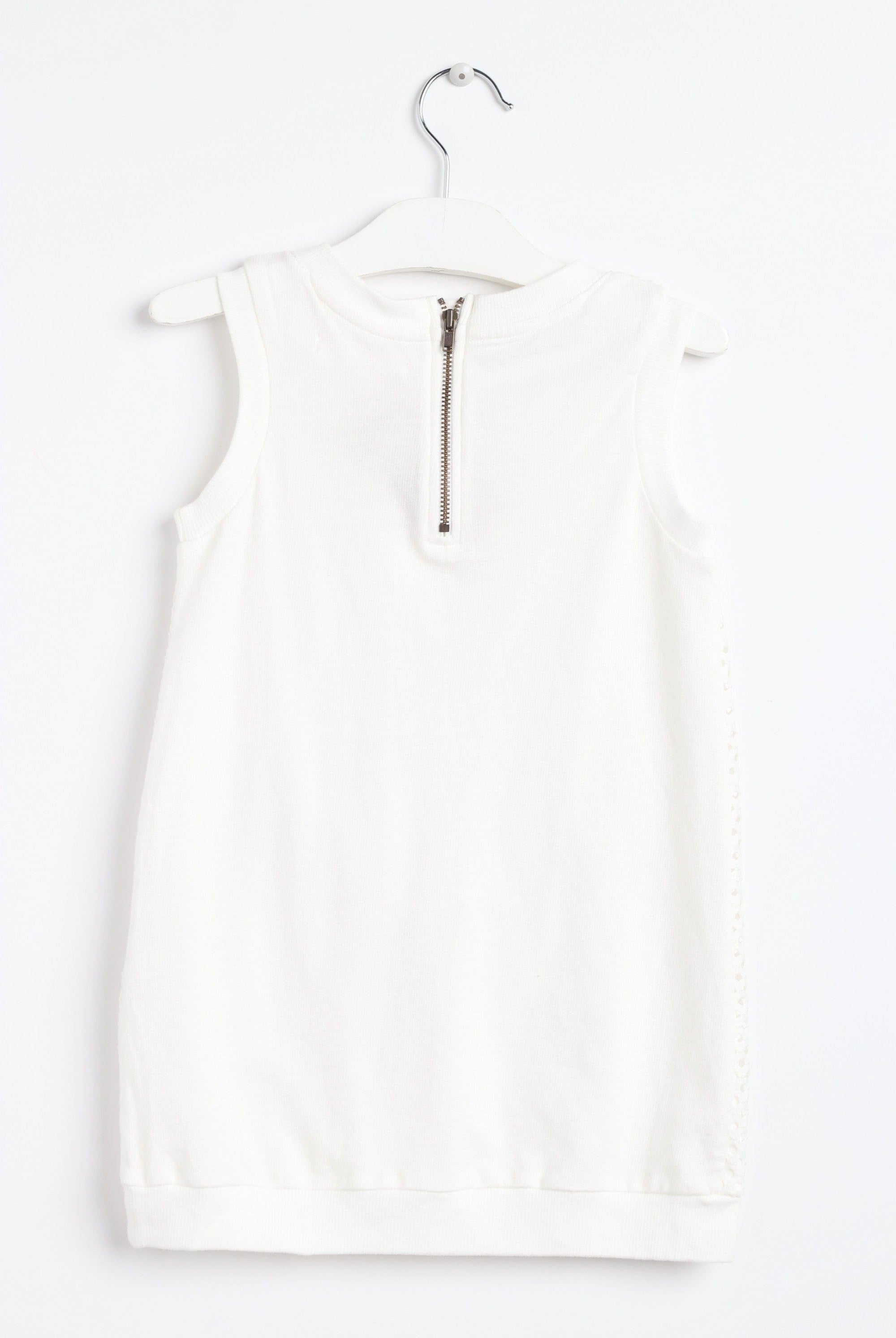 جينجرسنابس فستان بناتي مخرم مزين بالورود أوف وايت