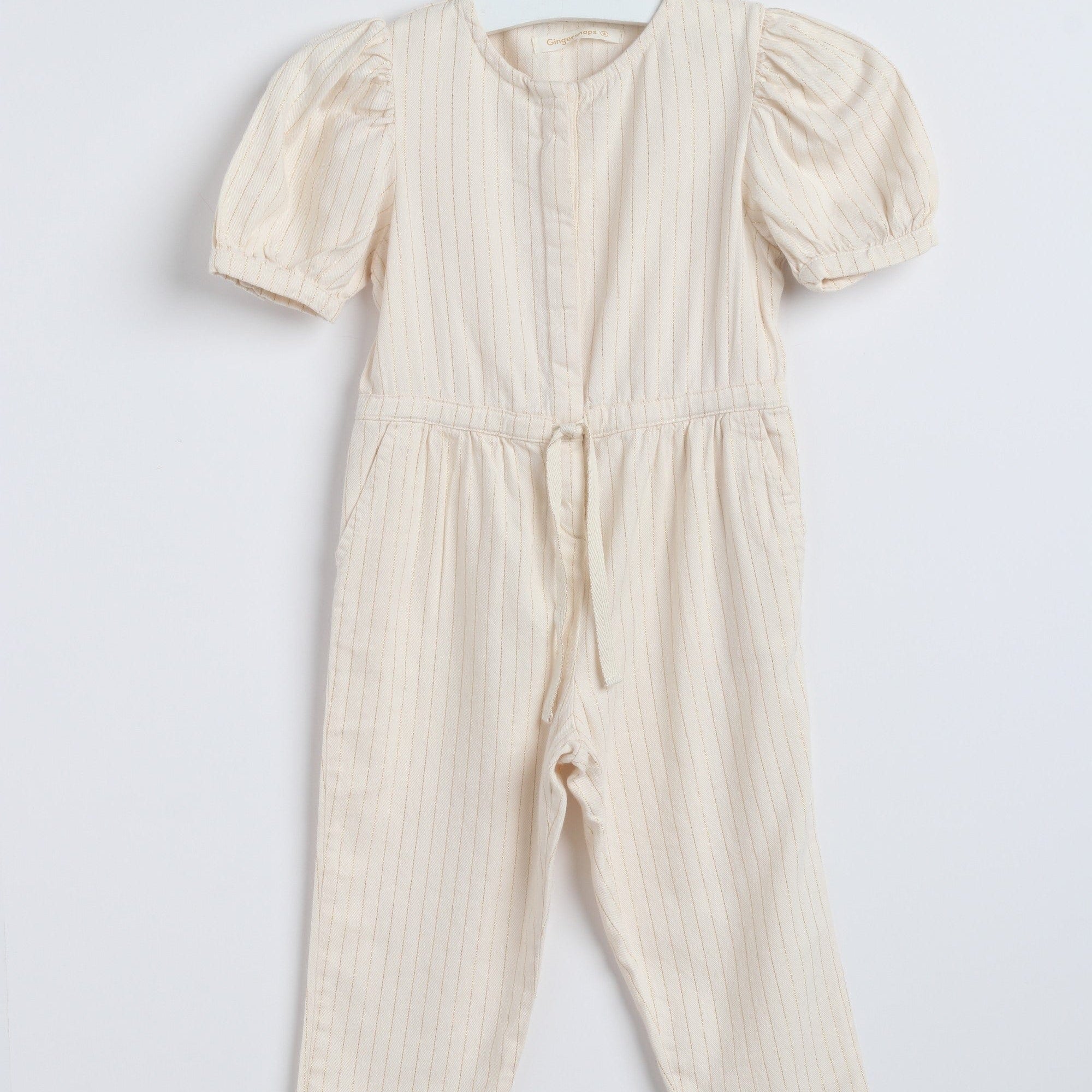 جينجرسنابس جمبسوت مخطط بالطول مخصر برباط طويل نص كم بناتي كريمي