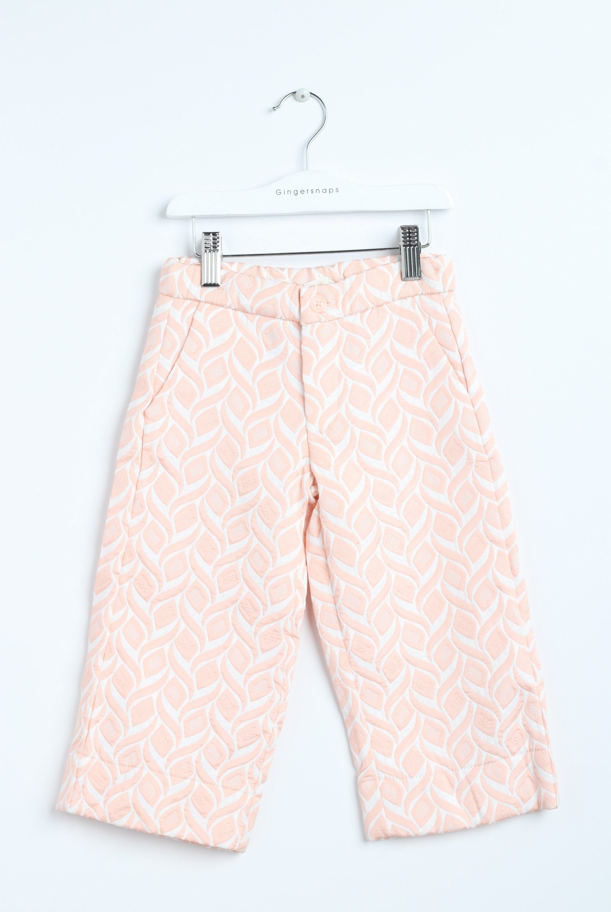 جينجرسنابس بنطلون سادة منقوش وايد ليج بناتي أحمر بنفسجي