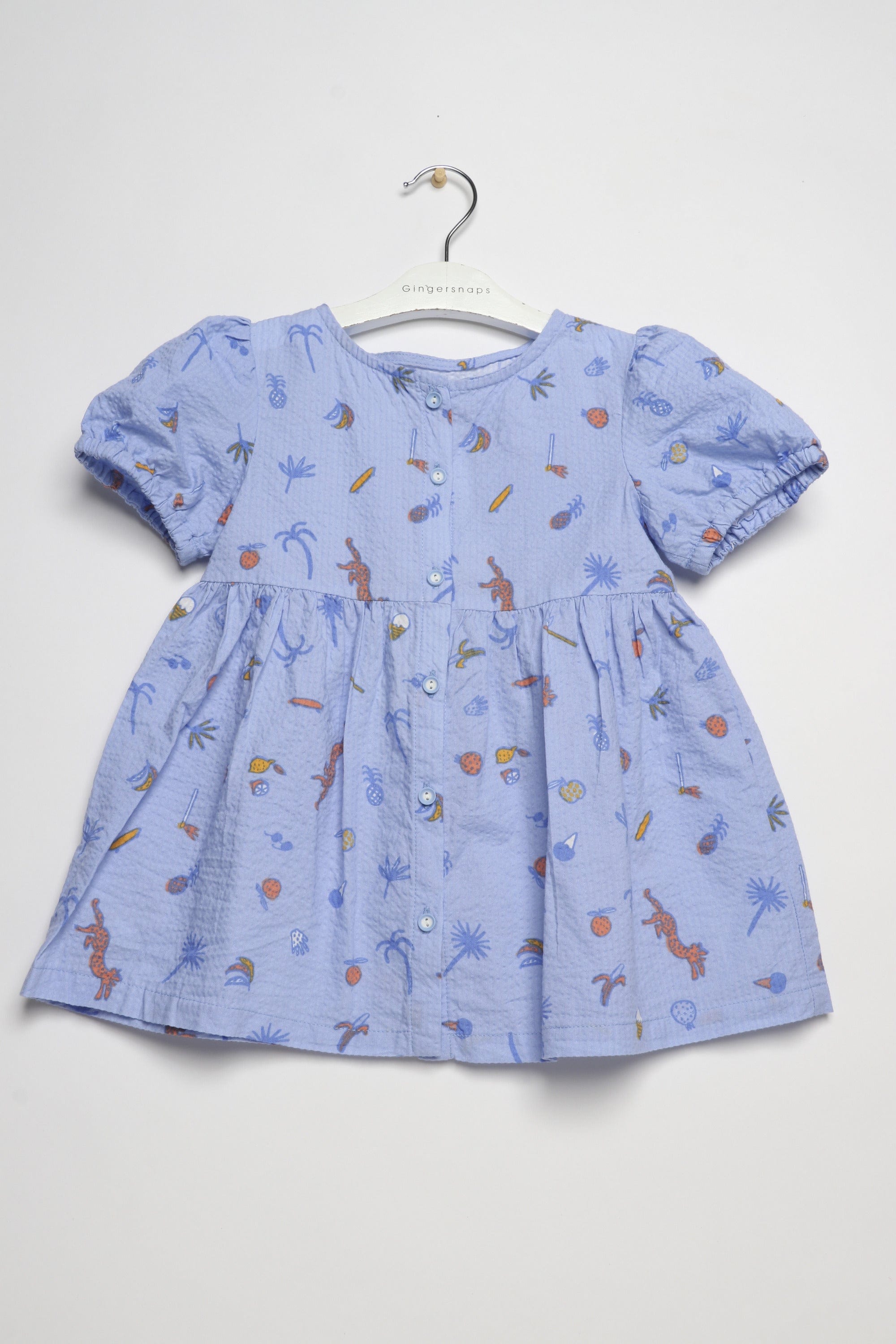 جينجرسنابس فستان ناعم صغير كم قصير بف رضع بناتي متعدد الألوان