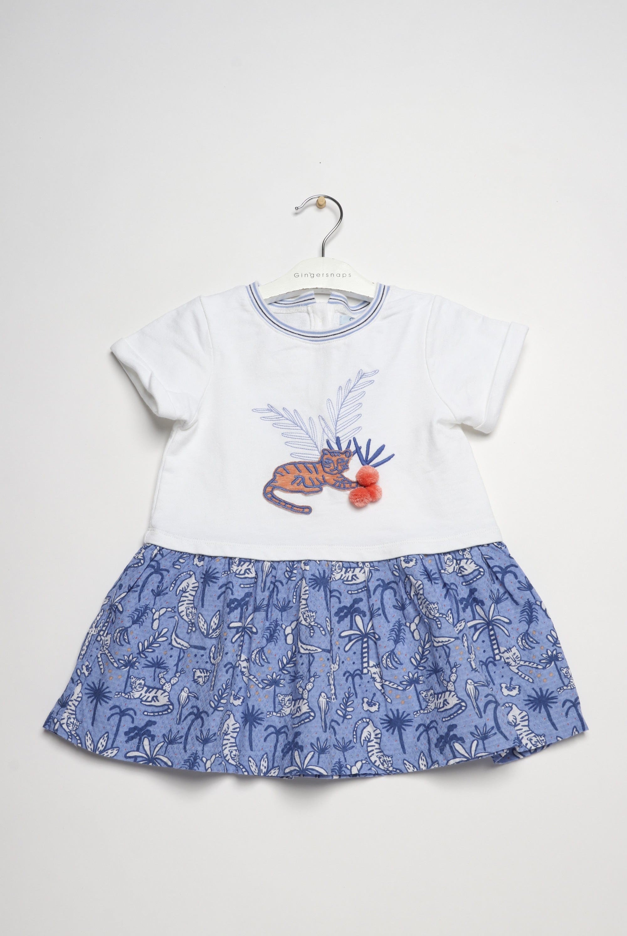 جينجرسنابس فستان مشجر من أسفل كم قصير رضع بناتي أوف وايت