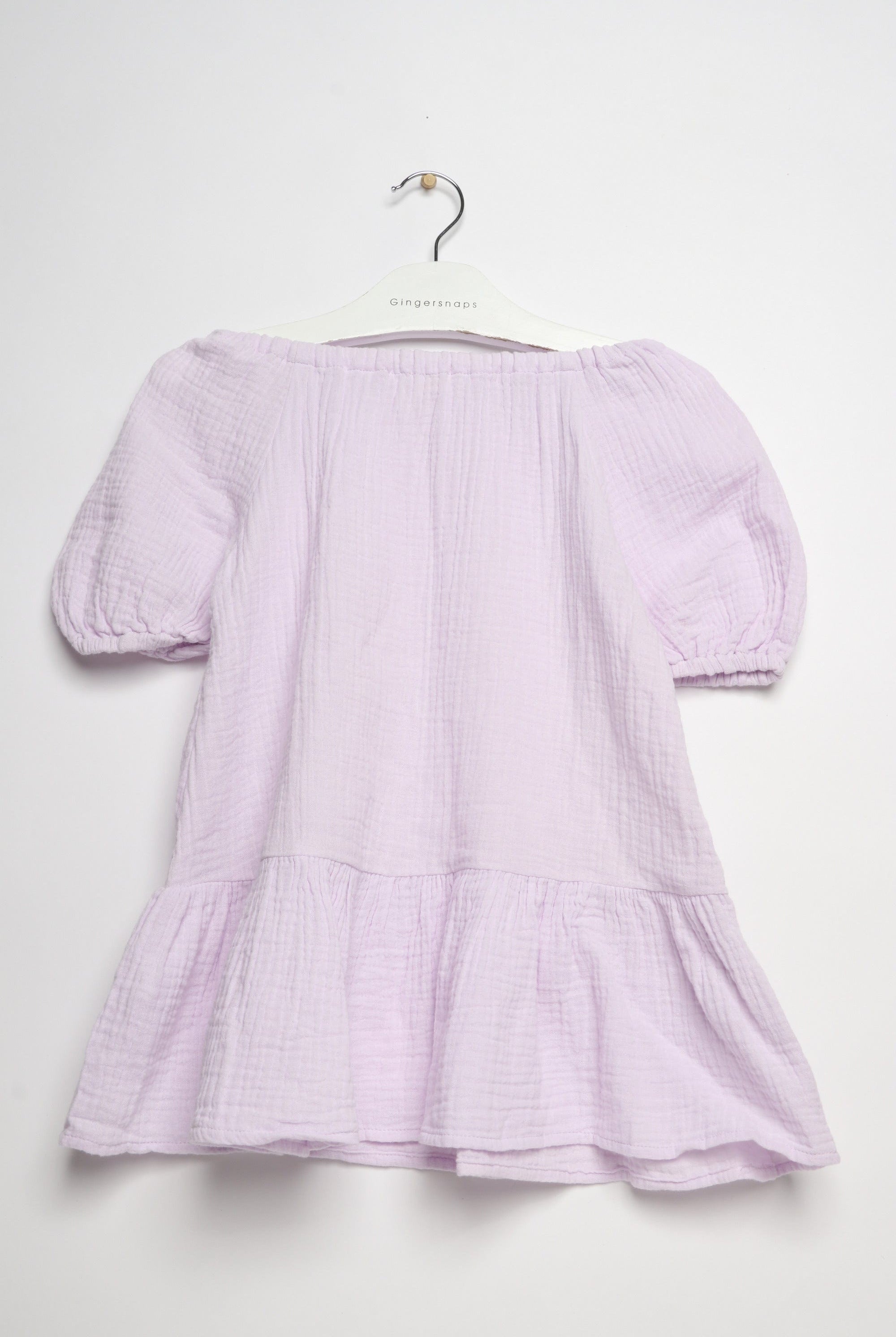 جينجرسنابس فستان بناتي سادة نص كم بف بنفسجي