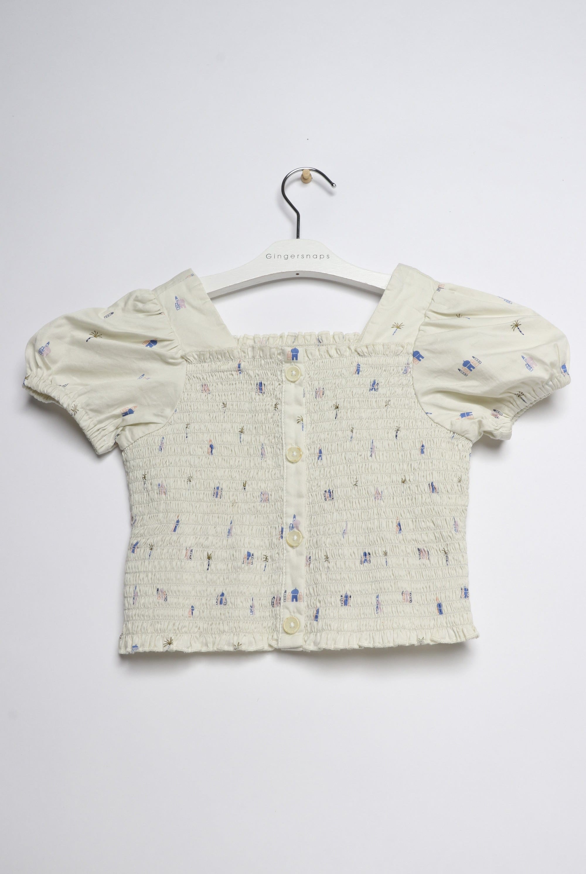 جينجرسنابس بلوزة بناتي منقوش مكشكش متعدد الألوان