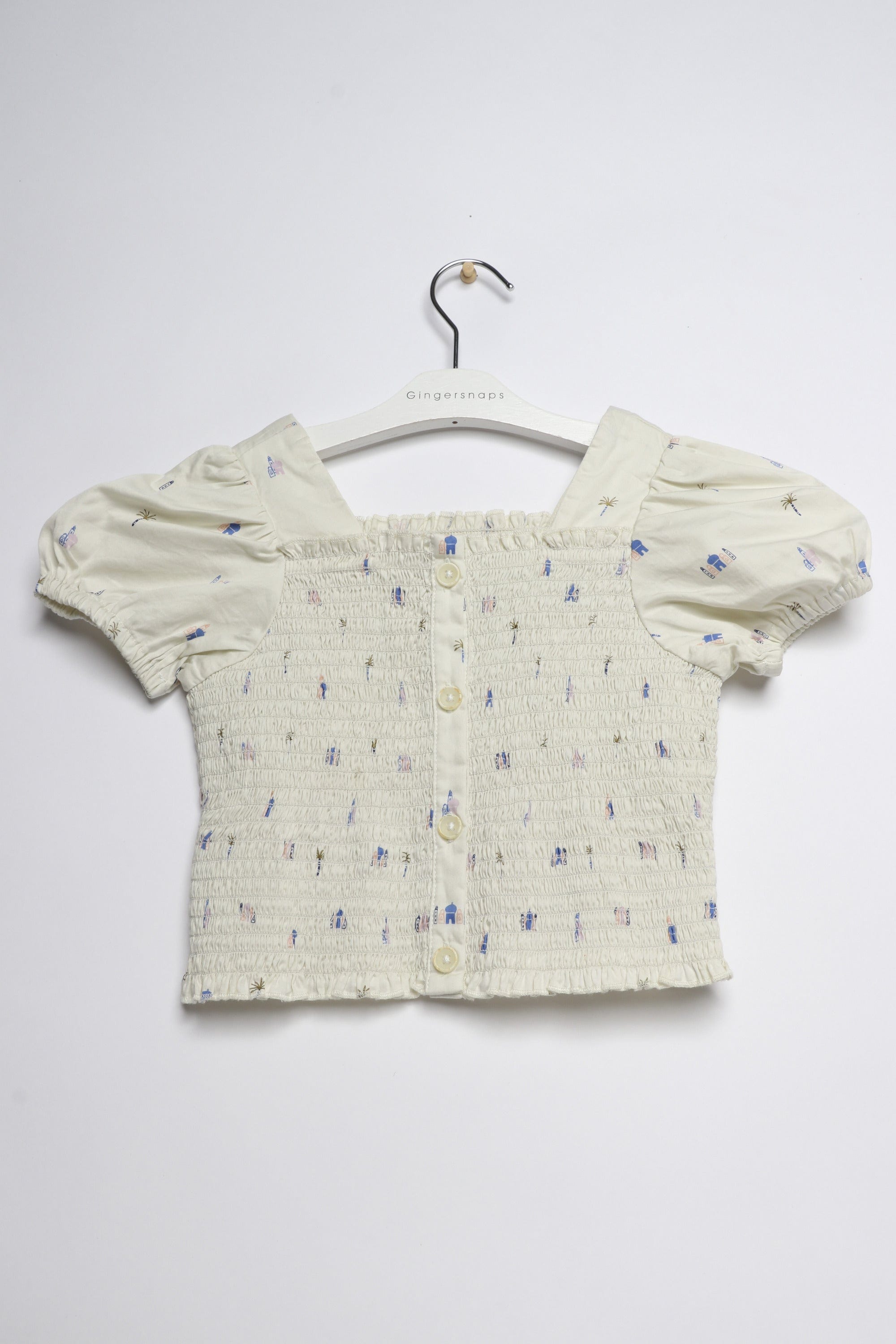 جينجرسنابس بلوزة بناتي منقوش مكشكش متعدد الألوان