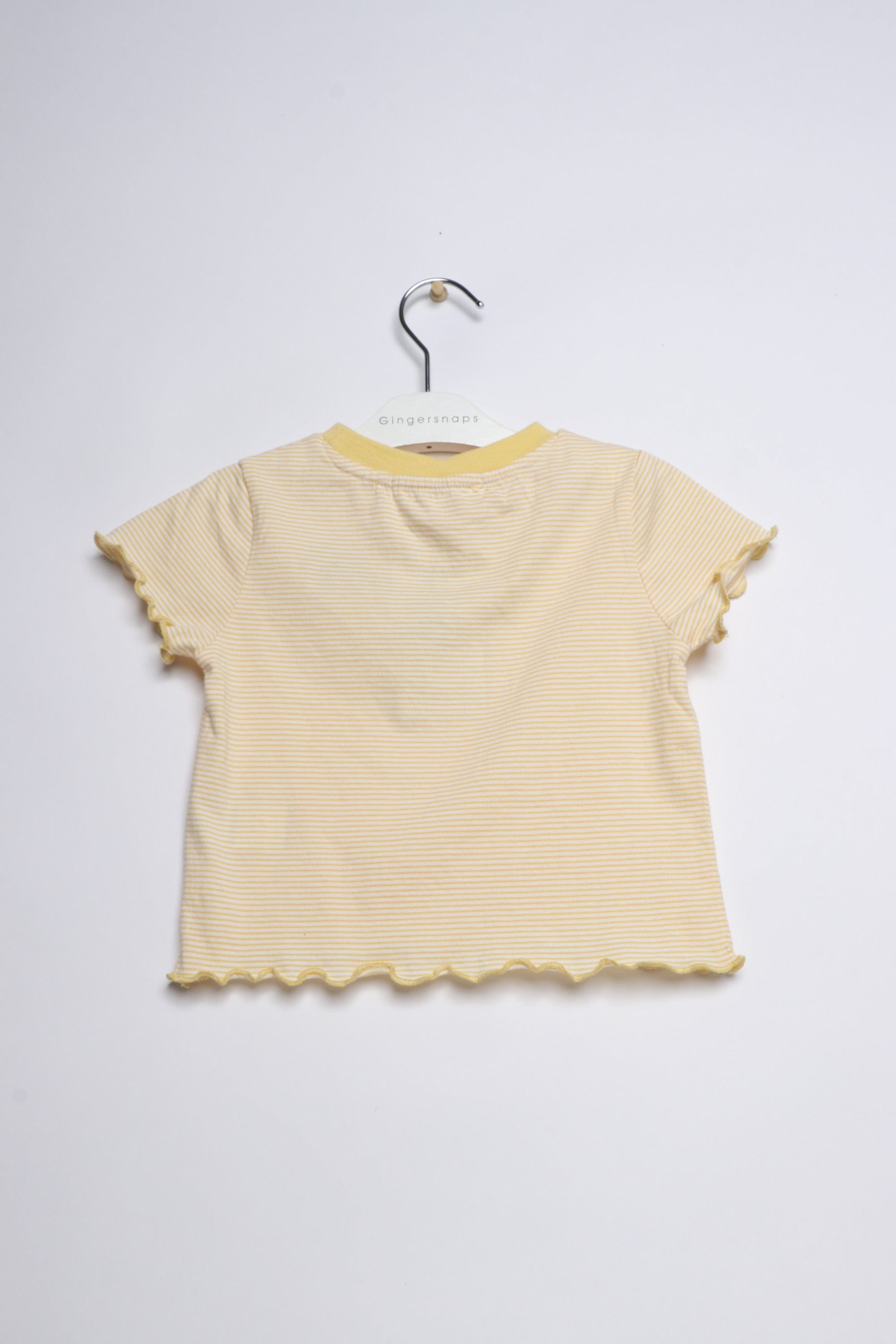 جينجرسنابس تيشيرت بناتي مخطط بالعرض كم قصير أصفر