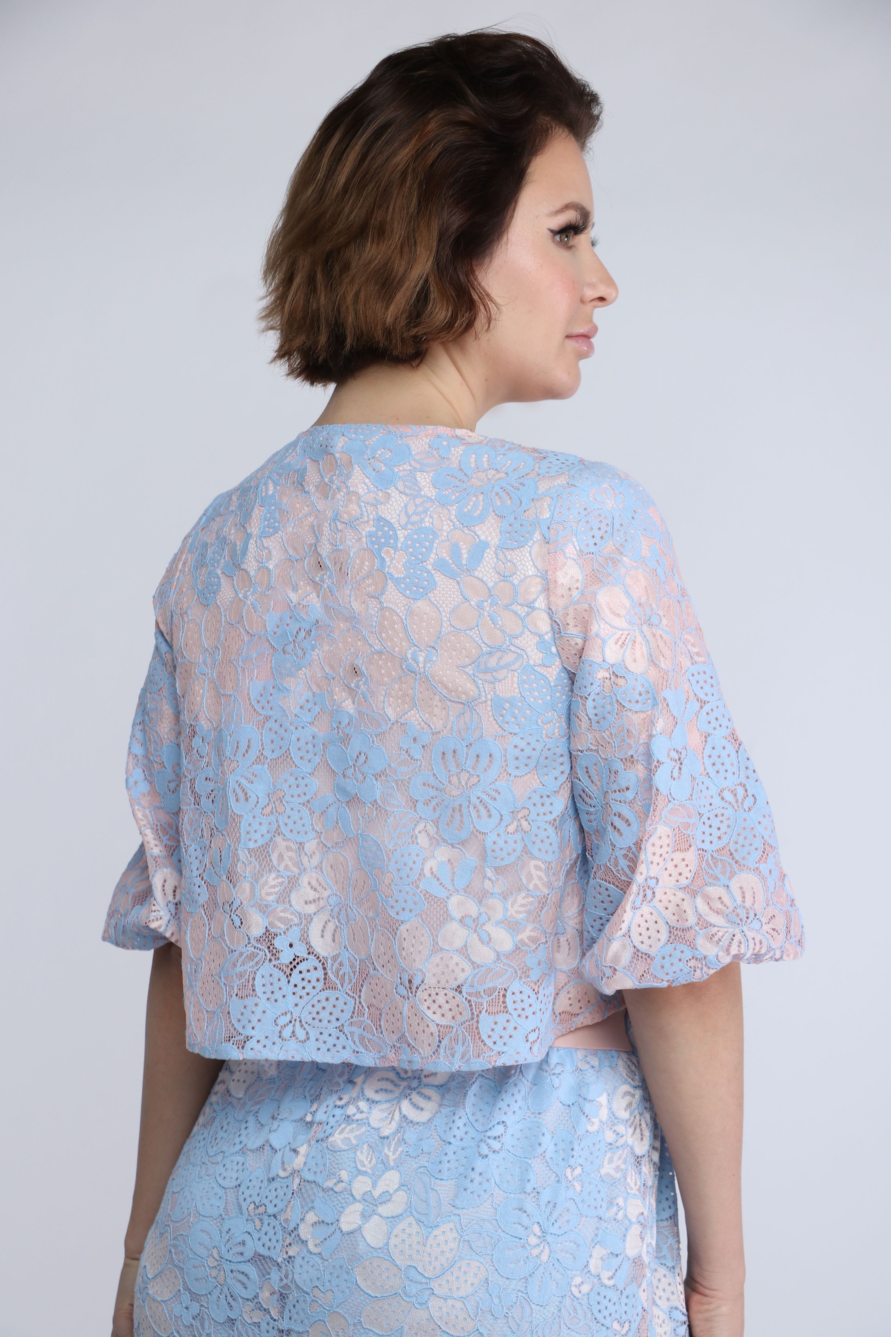 نتشي جاكيت دانتيل قصير 3/4 كم نسائي