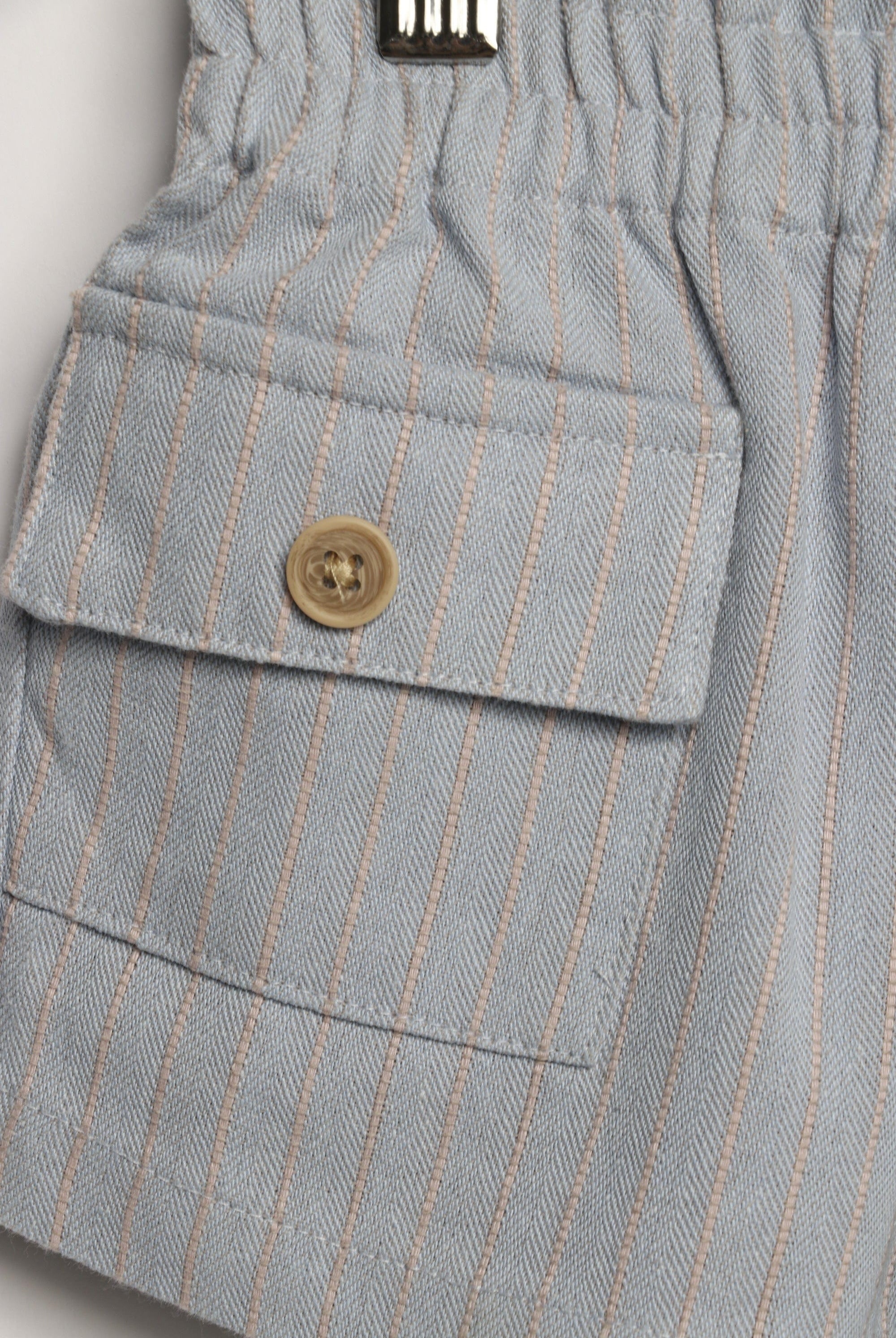 جينجرسنابس شورت مخطط بوسط مطاطي سادة أزرق فاتح