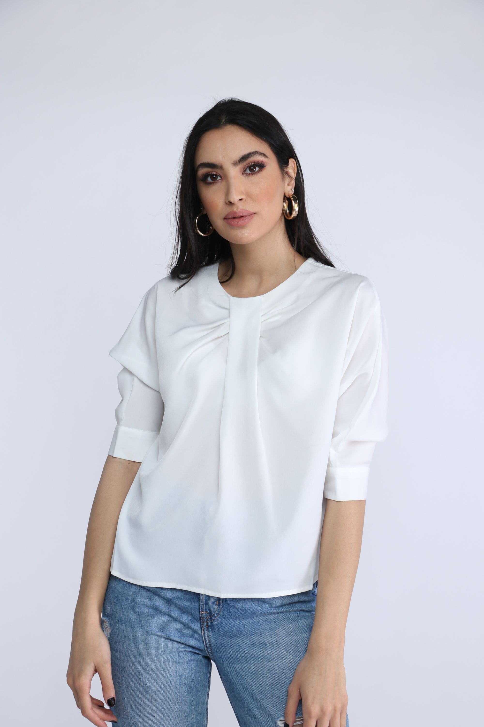 نتشي بلوزة سادة سوارية نسائية