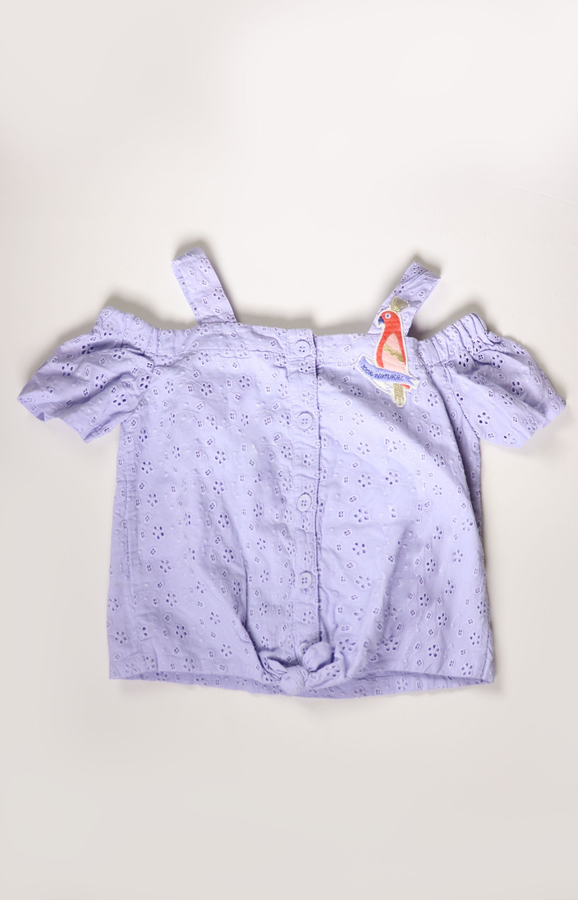 جينجرسنابس بلوزة بناتي دانتيل مخرم رمادي