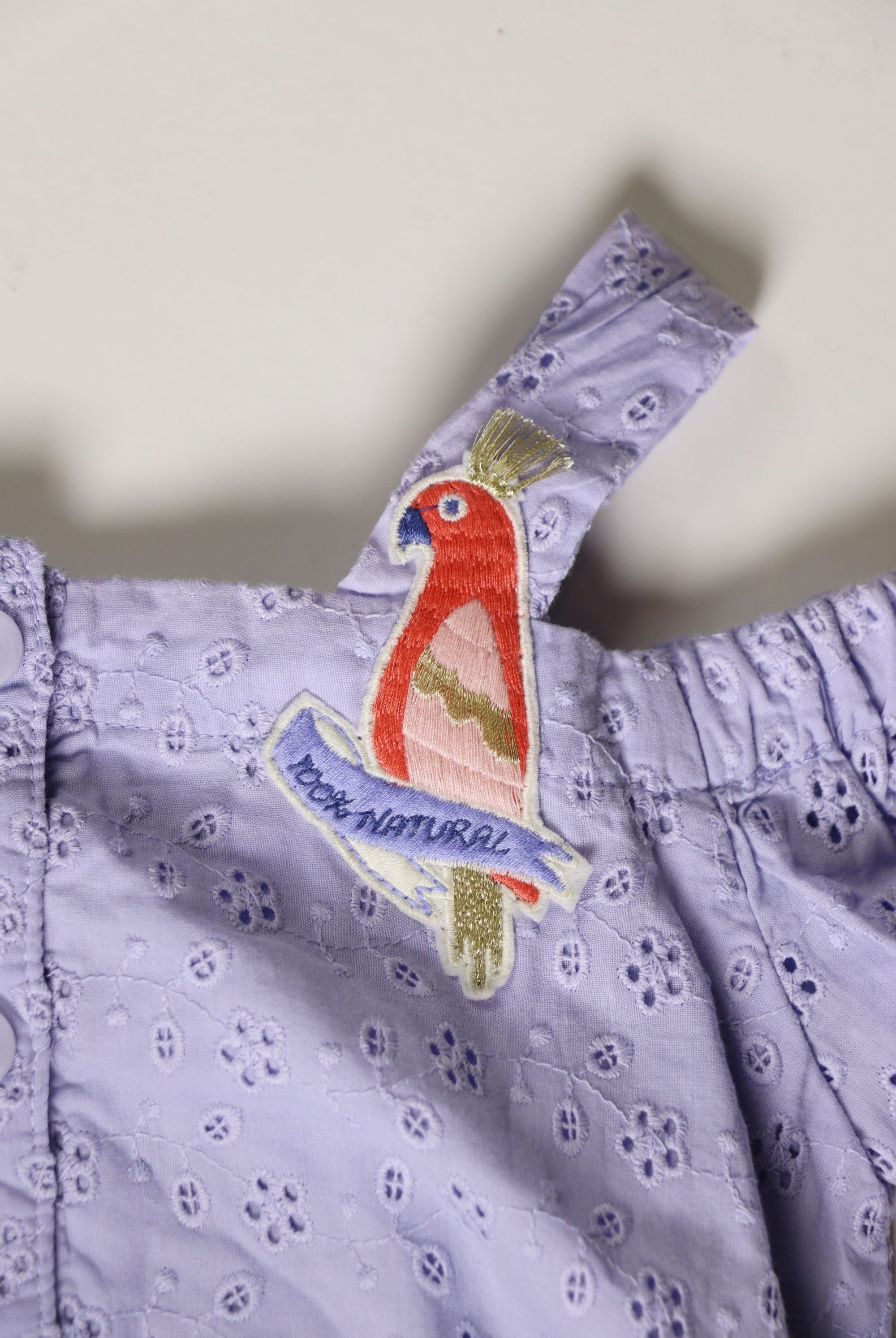 جينجرسنابس بلوزة بناتي دانتيل مخرم رمادي