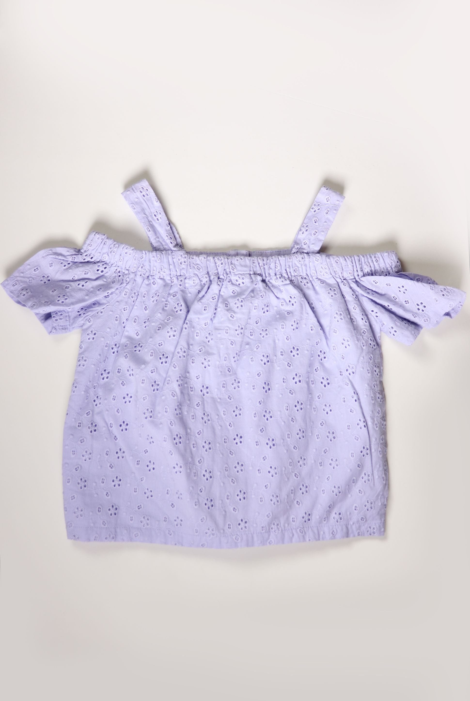 جينجرسنابس بلوزة بناتي دانتيل مخرم رمادي