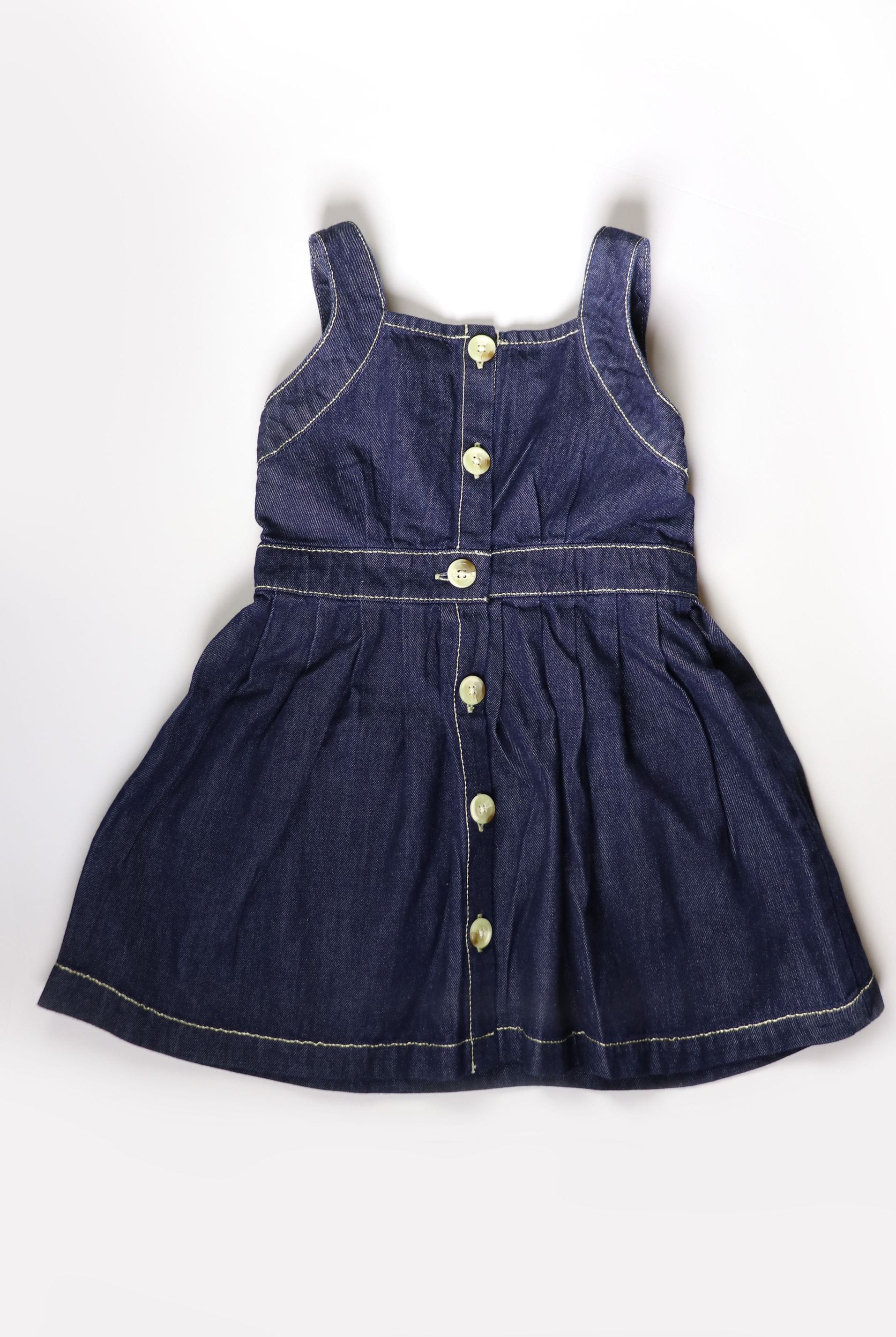 جينجرسنابس فستان جينز مخصر بأزرار أمامية كت بناتي أزرق غامق