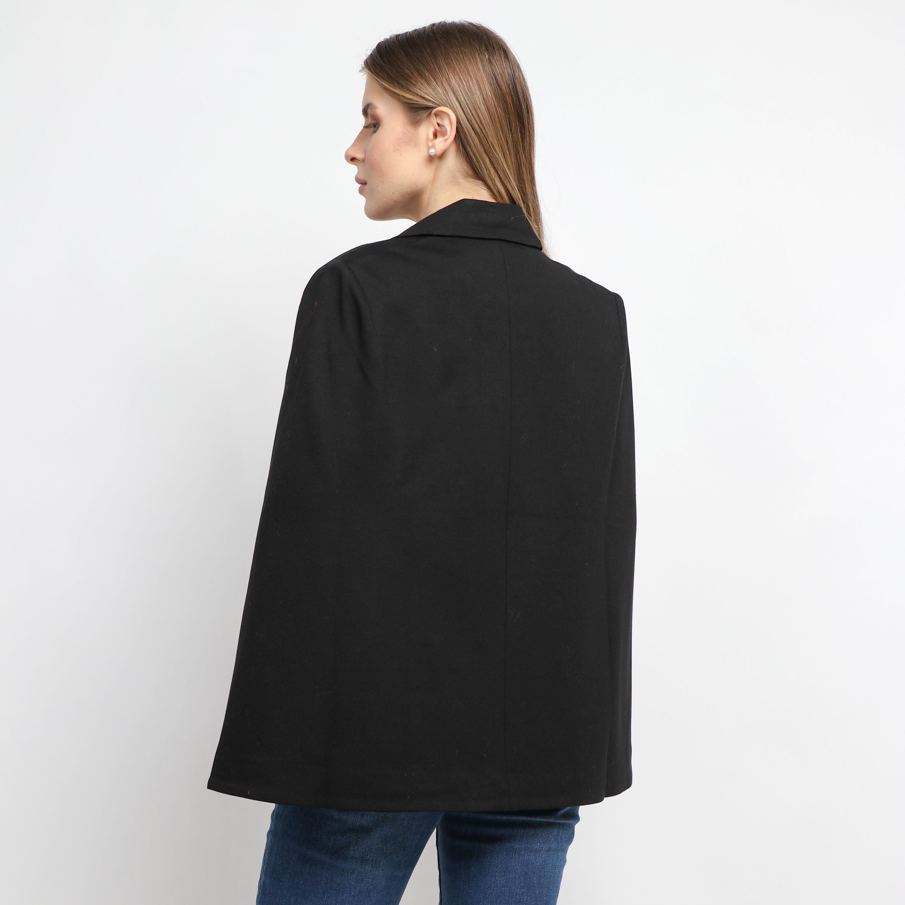 داليدرس جاكيت رسمي بأزرار أمامية كم مفتوح نسائي أسود