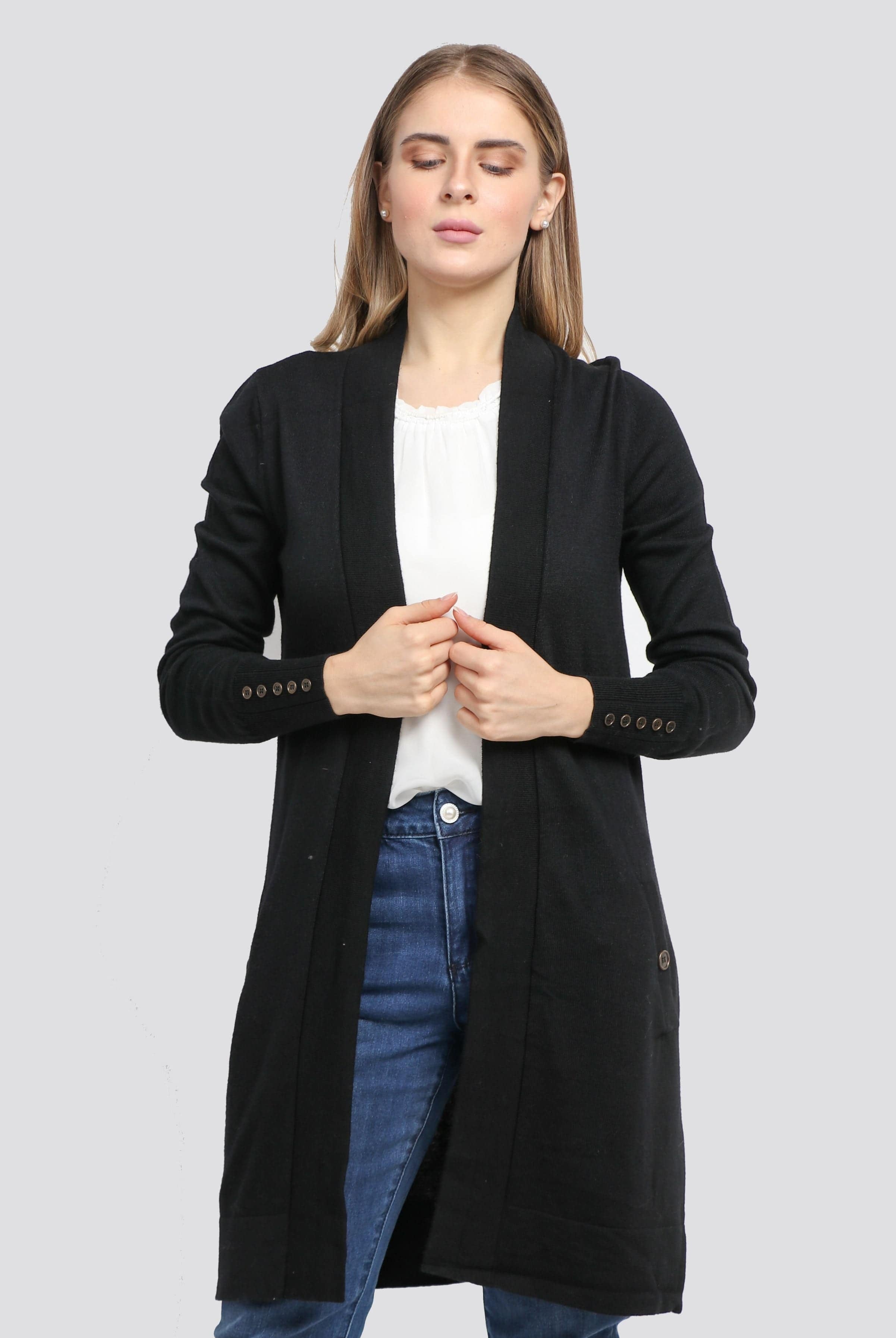 داليدرس كارديجان طويل سادة مزين بأزرار نسائي