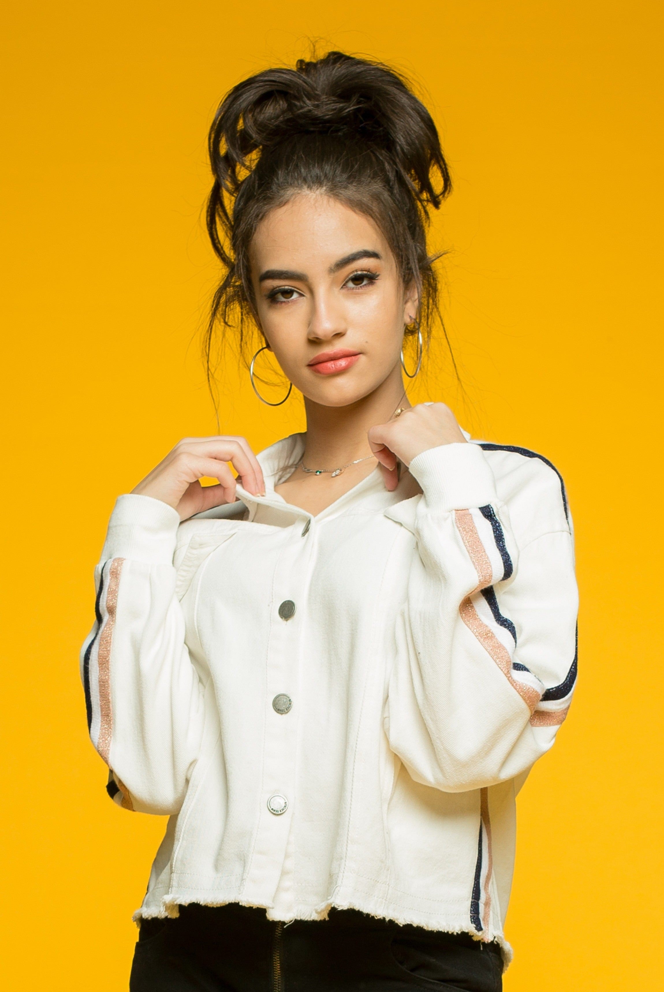 كيتشن جاكيت بكم طويل بخطوط لامعة نسائي