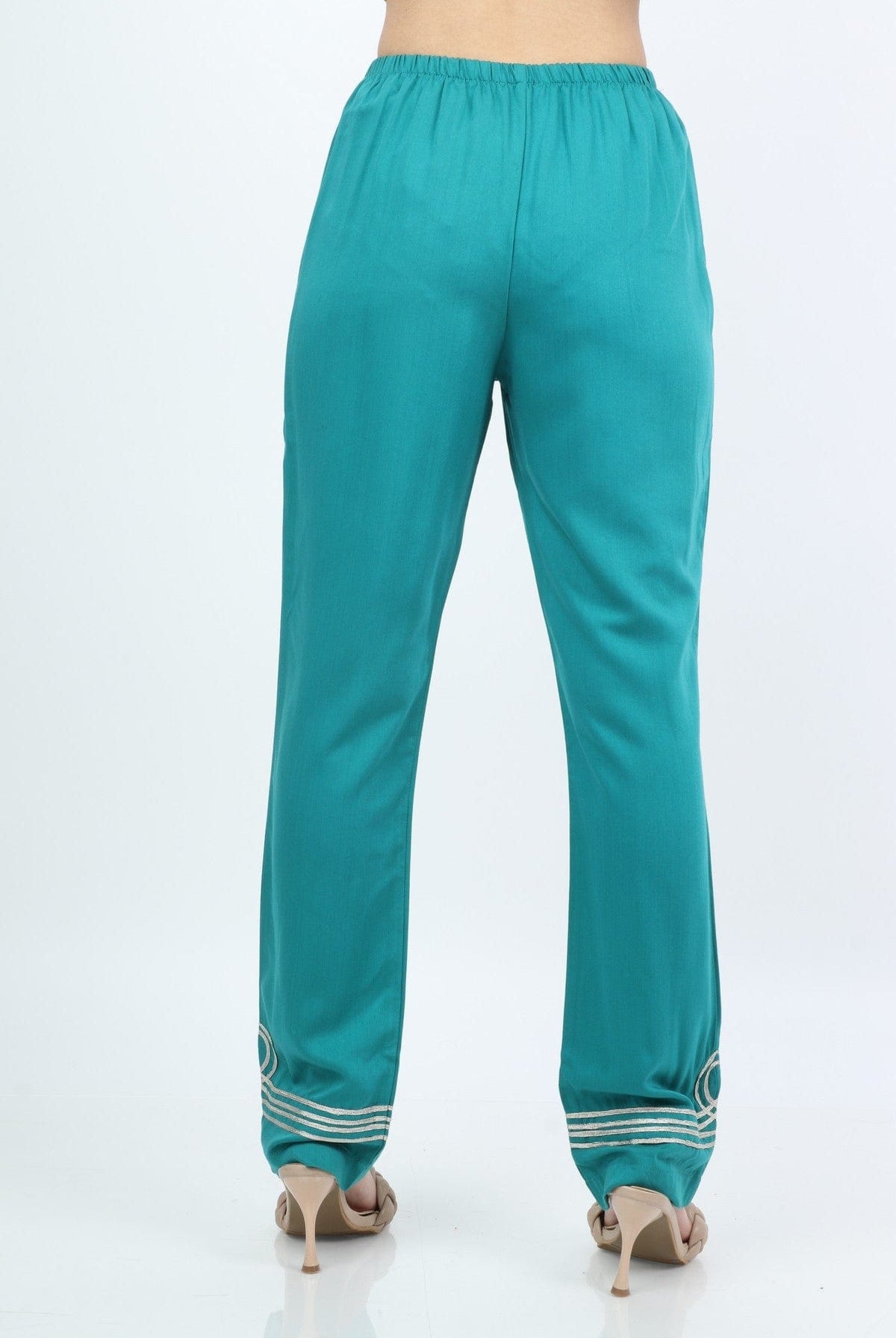 ديامانتين بنطلون طويل سادة مطرز من أسفل