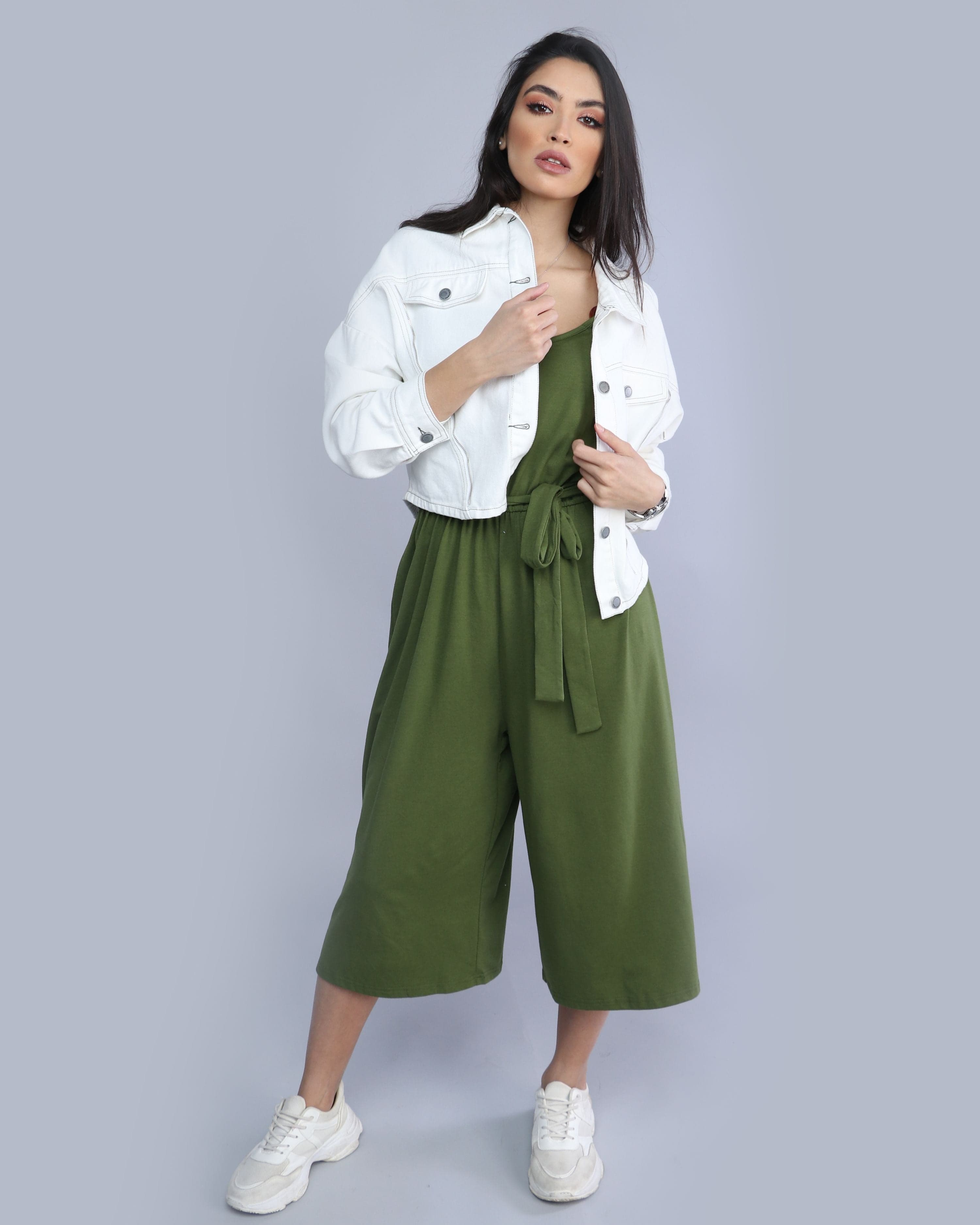 كيتشن جمبسوت سادة كت برباط على الخصر نسائي