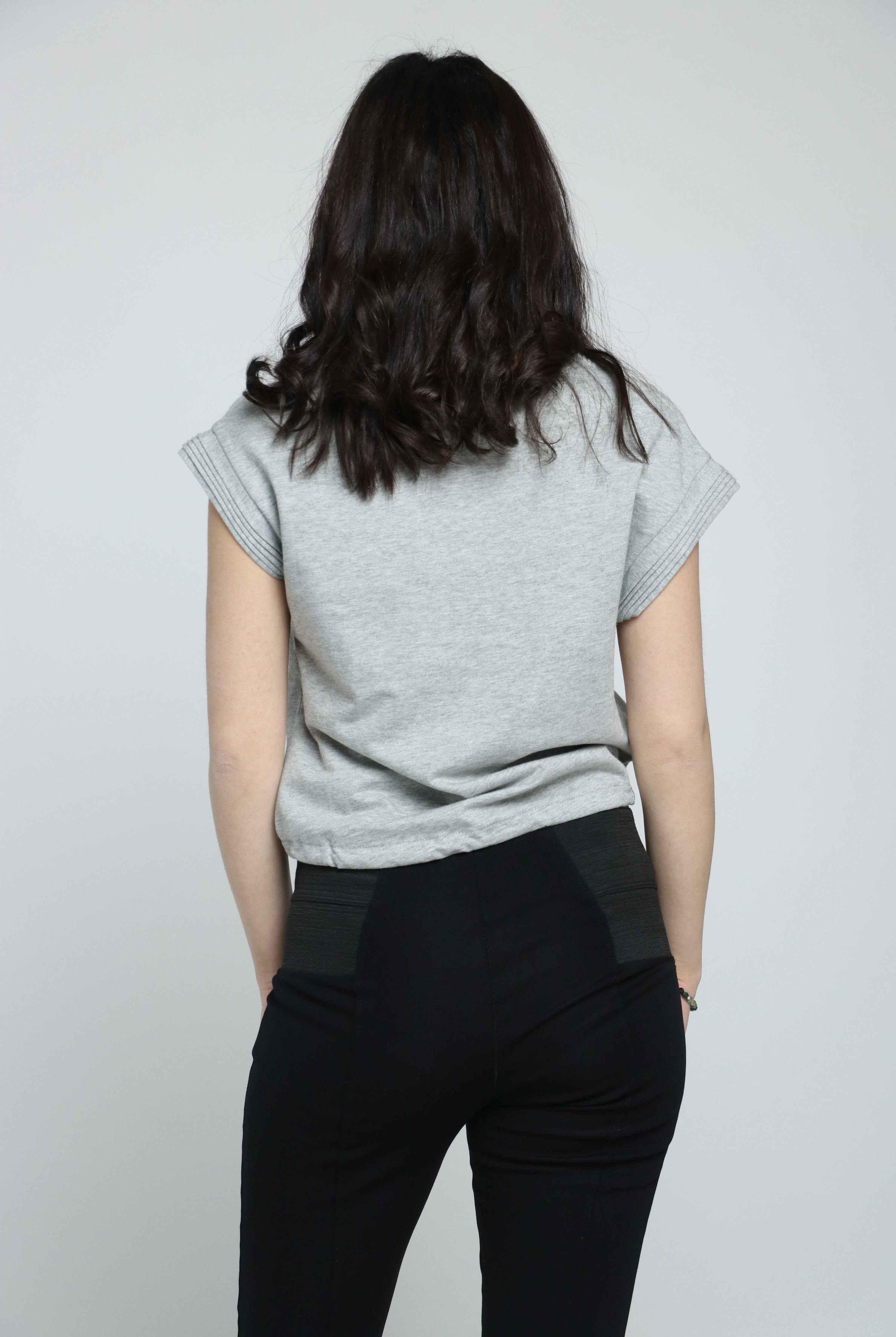 كيتشن بلوزة قطن سبعة كم قصير برباط على الخصر نسائي