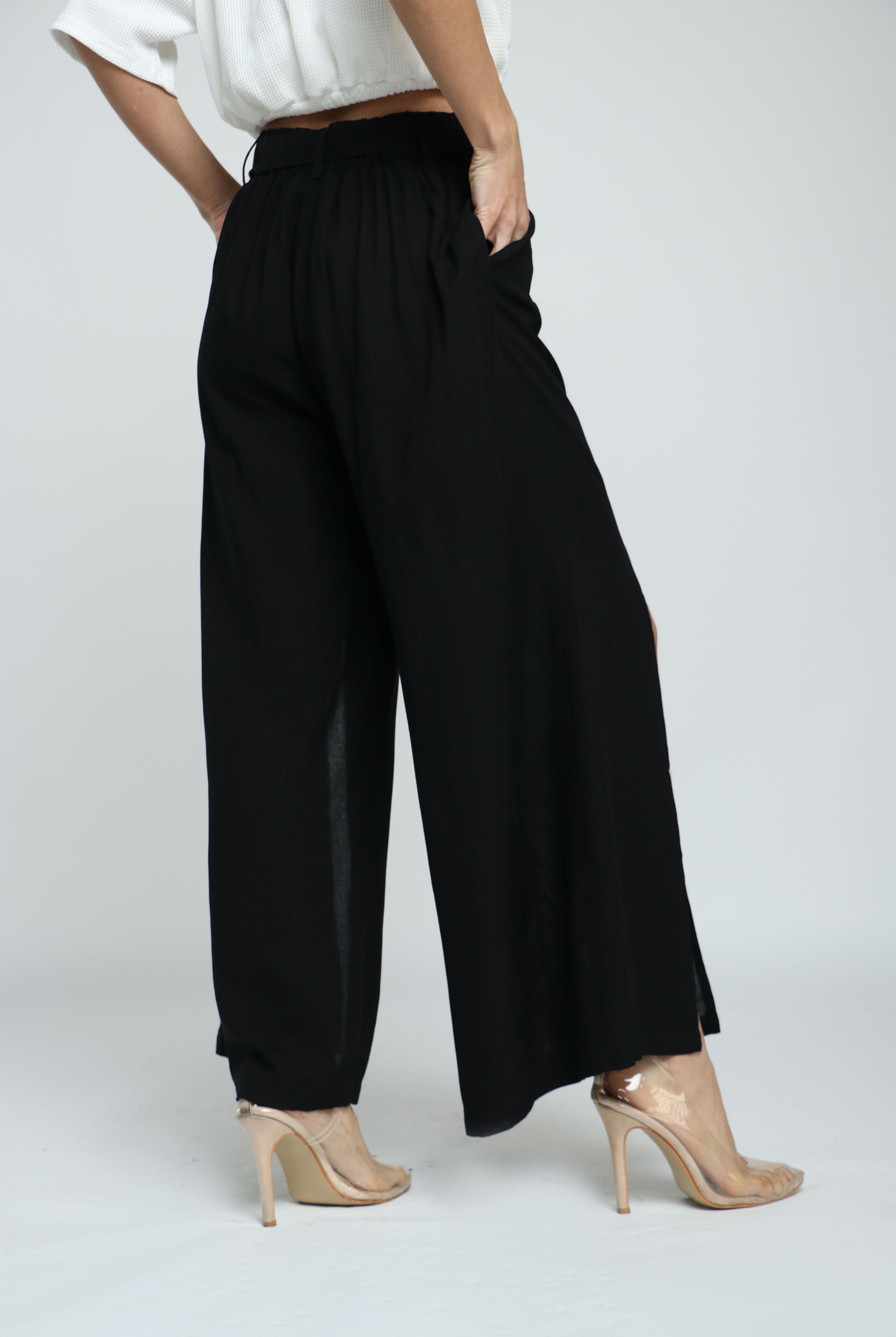 كيتشن بنطلون سادة مفتوح من الأمام طويل نسائي