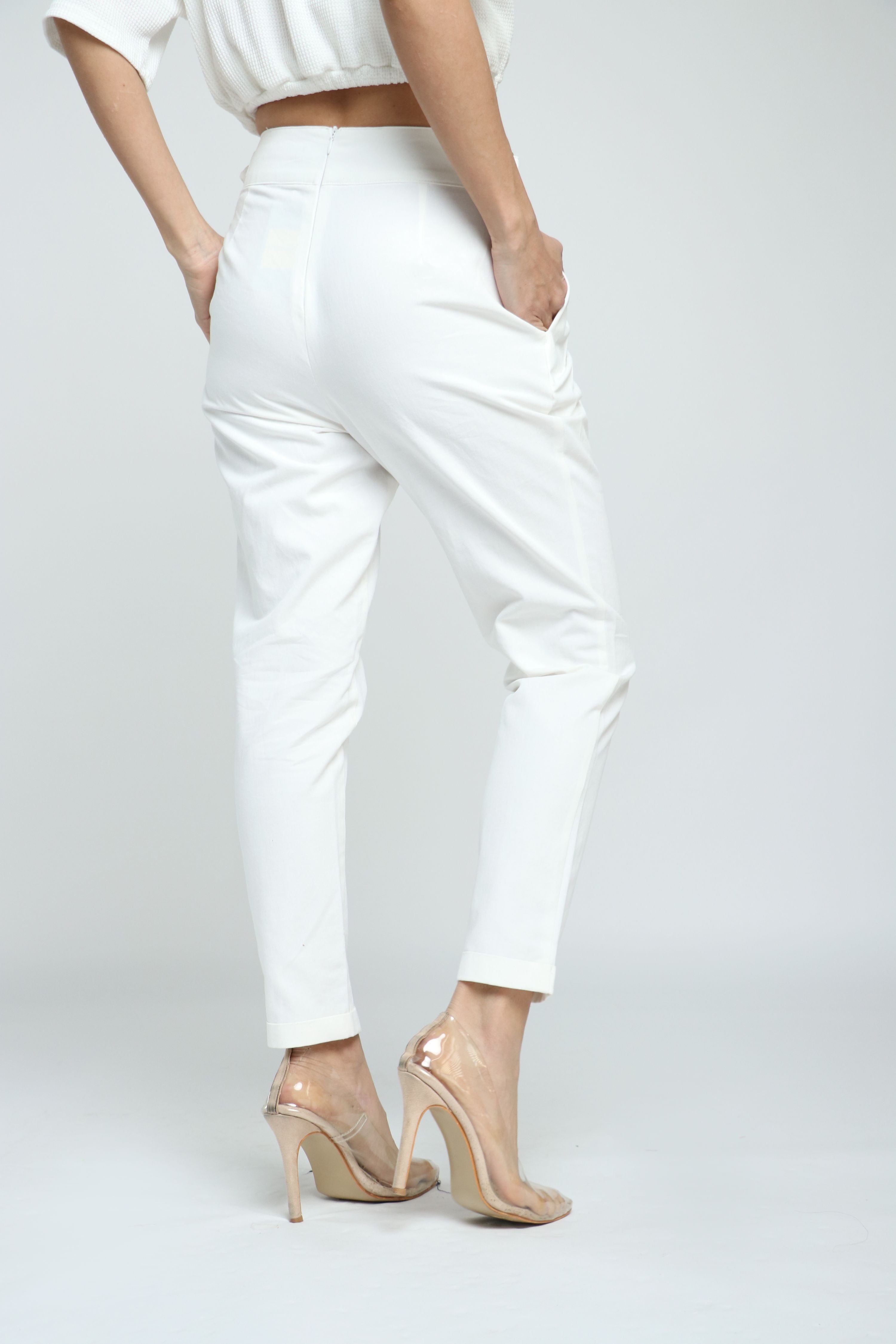 كيتشن بنطال خصر عالي رسمي طويل نسائي